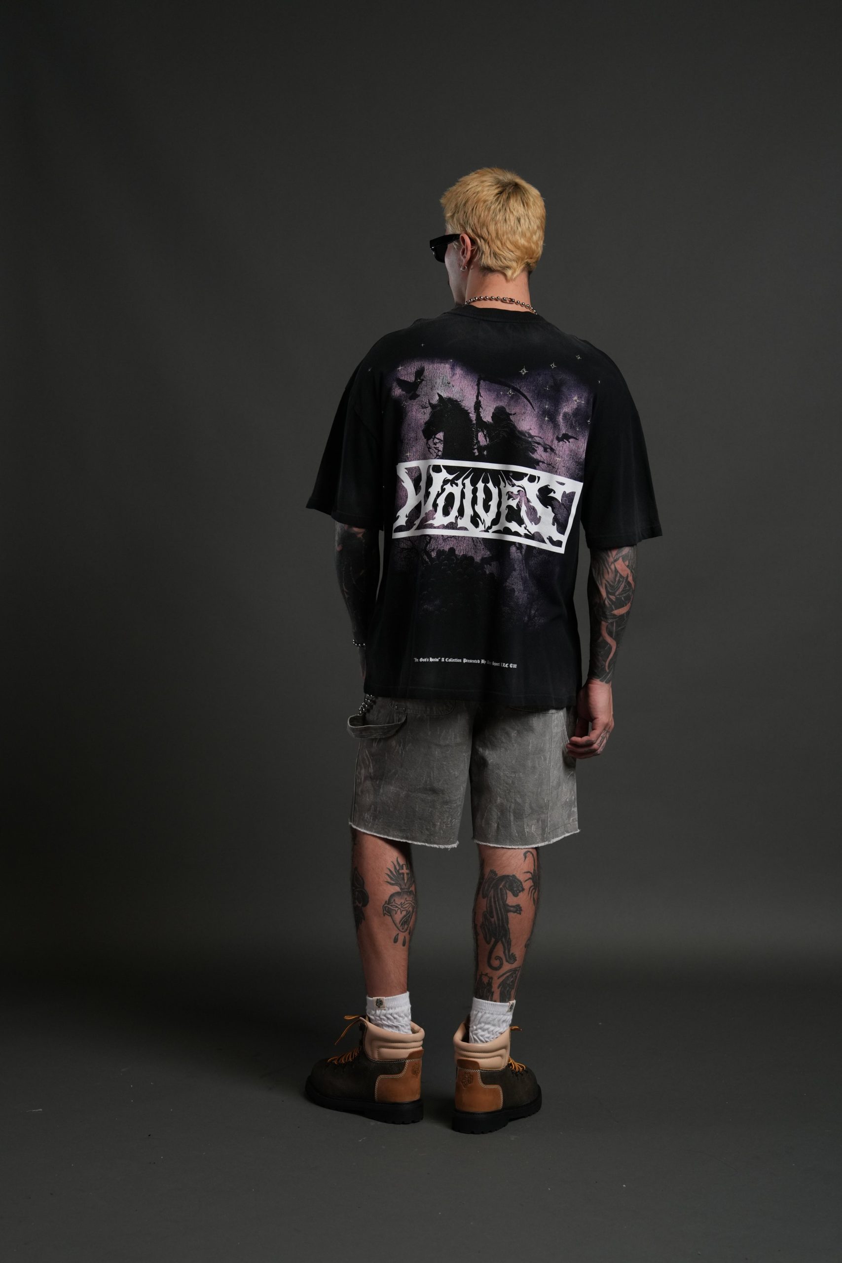 Midnight Horseman Premium Oversized Tee in Black Drift Wash - Image 6