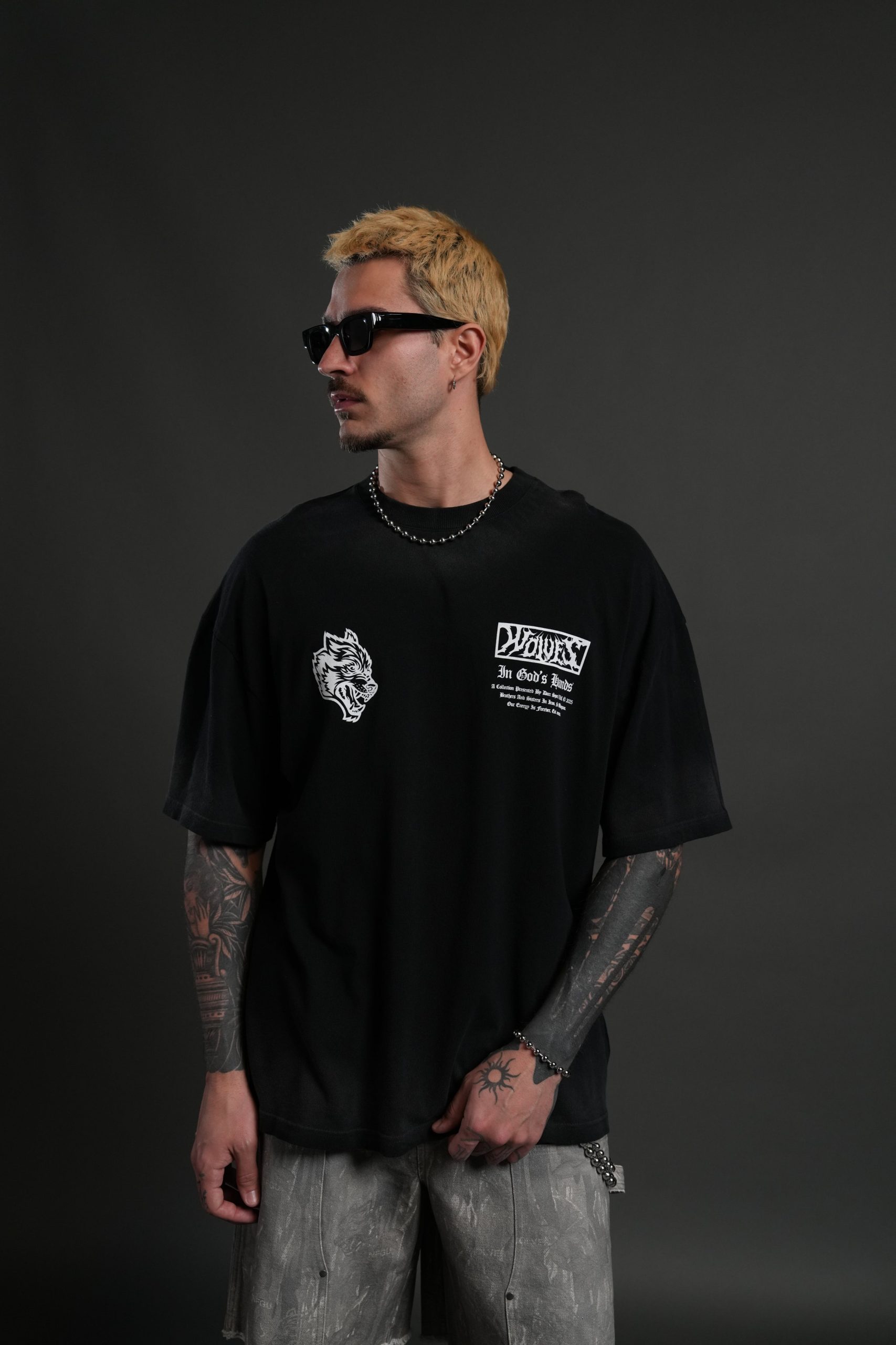 Midnight Horseman Premium Oversized Tee in Black Drift Wash - Image 2