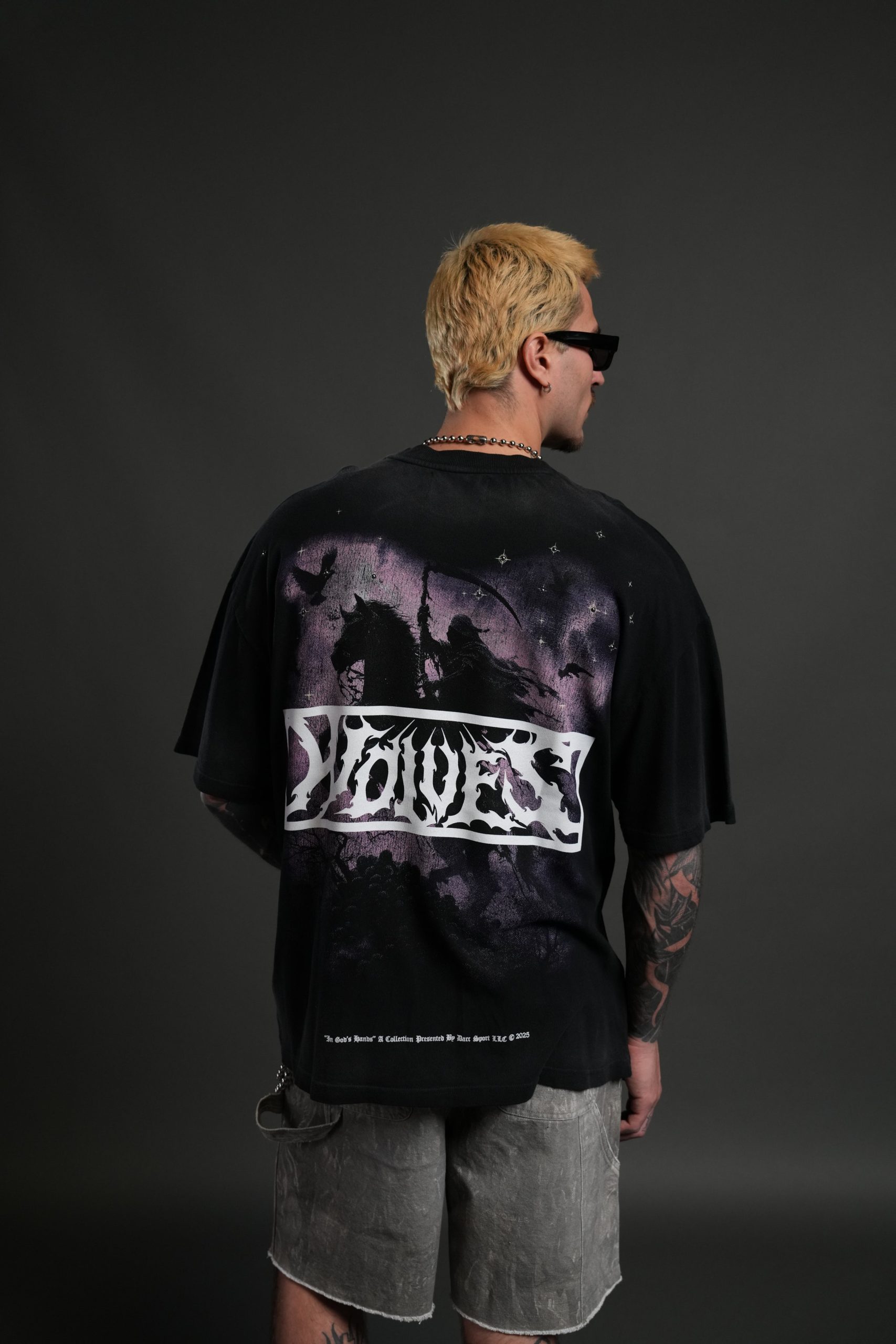 Midnight Horseman Premium Oversized Tee in Black Drift Wash - Image 4