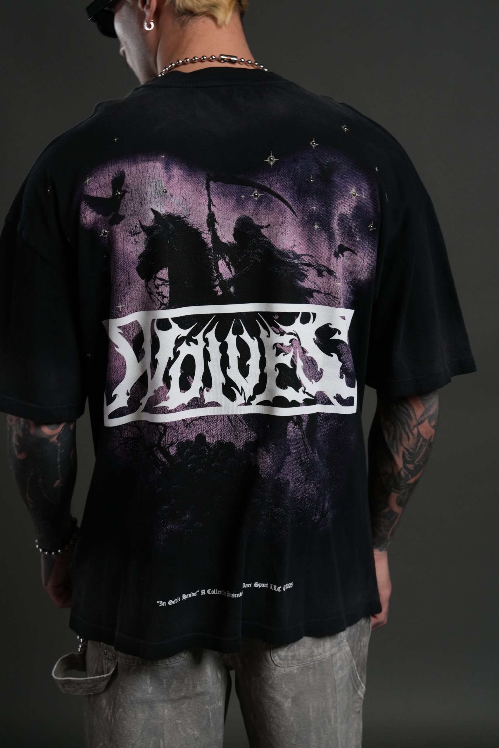 Midnight Horseman Premium Oversized Tee in Black Drift Wash - Image 8