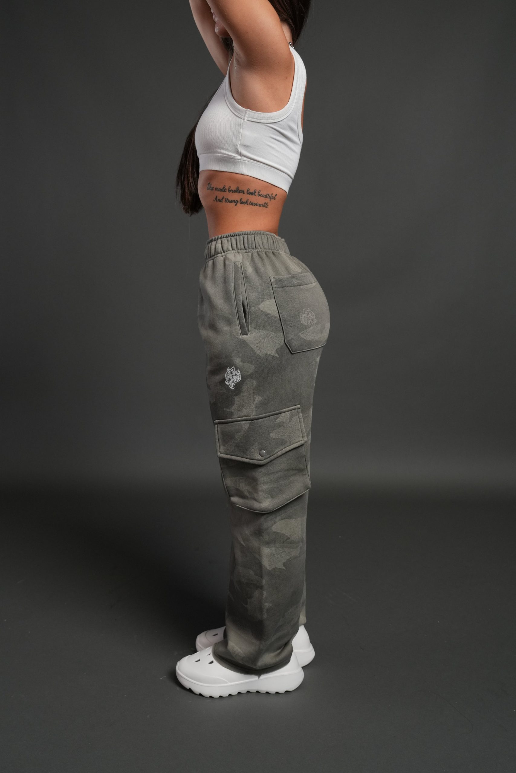 Dual Cherub NFGU Big Cozy Sweats in Lush Vintage Woodland Camo - Image 2