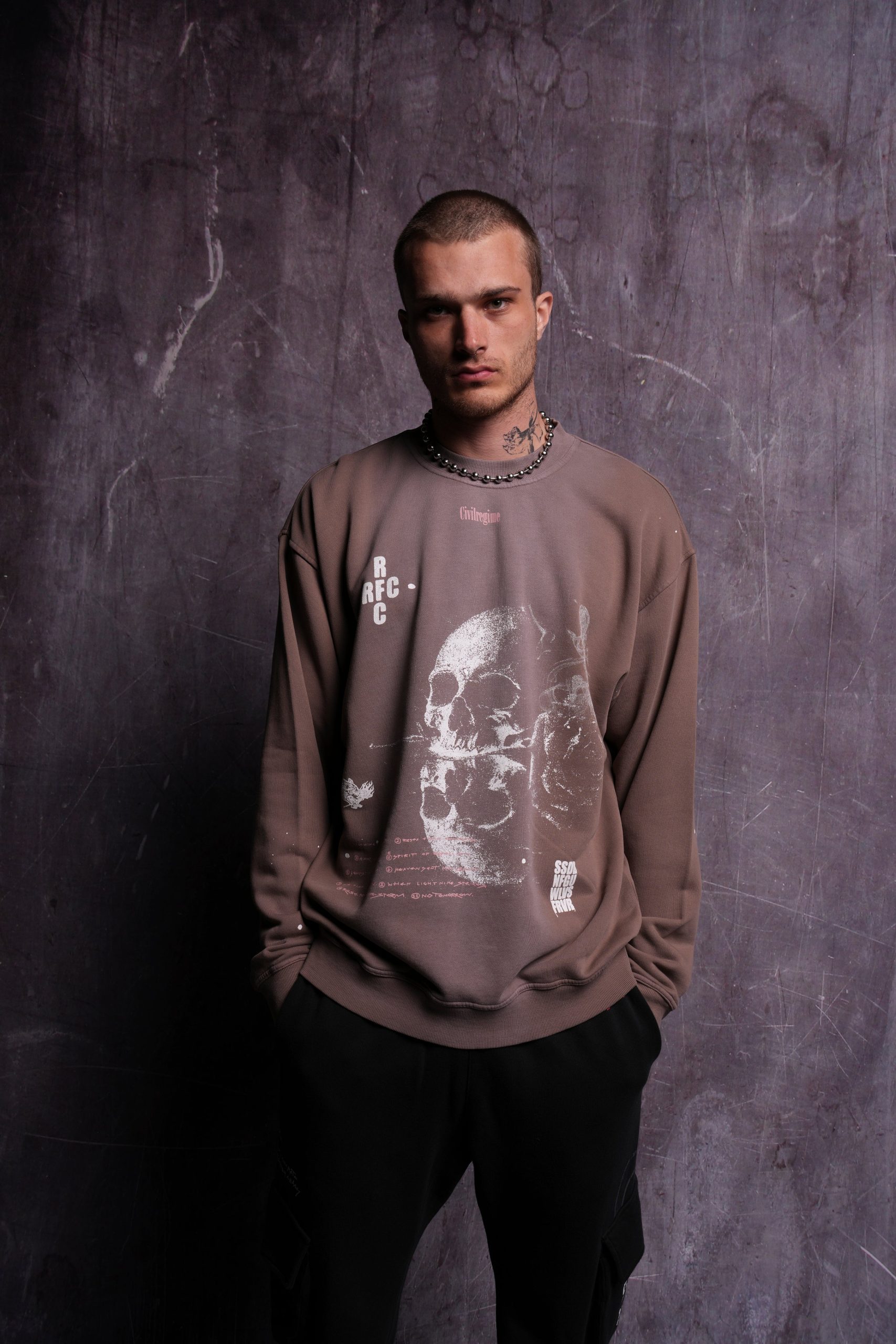 RFC NFGU London Crewneck in Mojave Brown Sun Fade - Image 2
