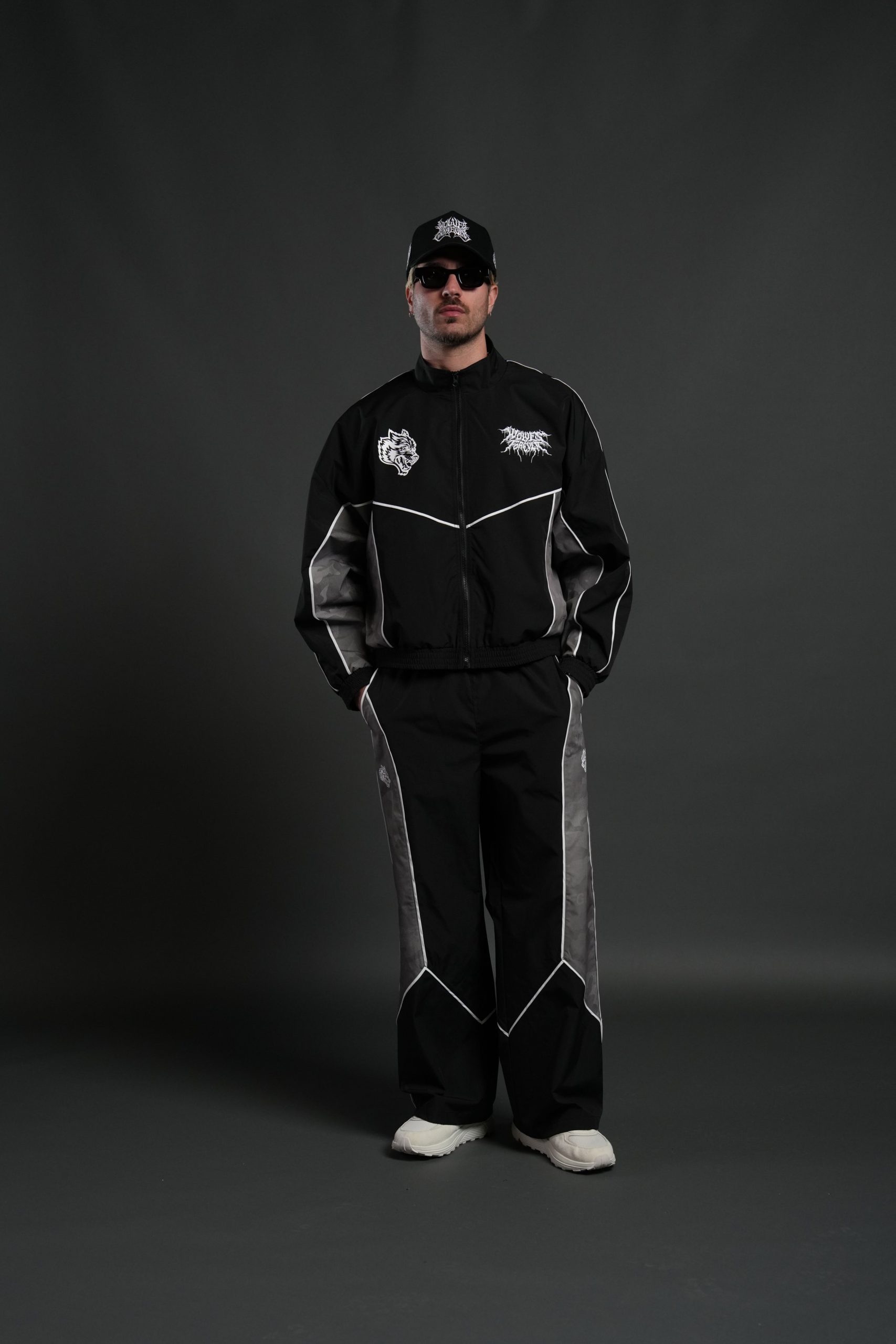 Drip Hesh Quinn Track Jacket in Black/Lush Vintage Woodland Camo - Image 4