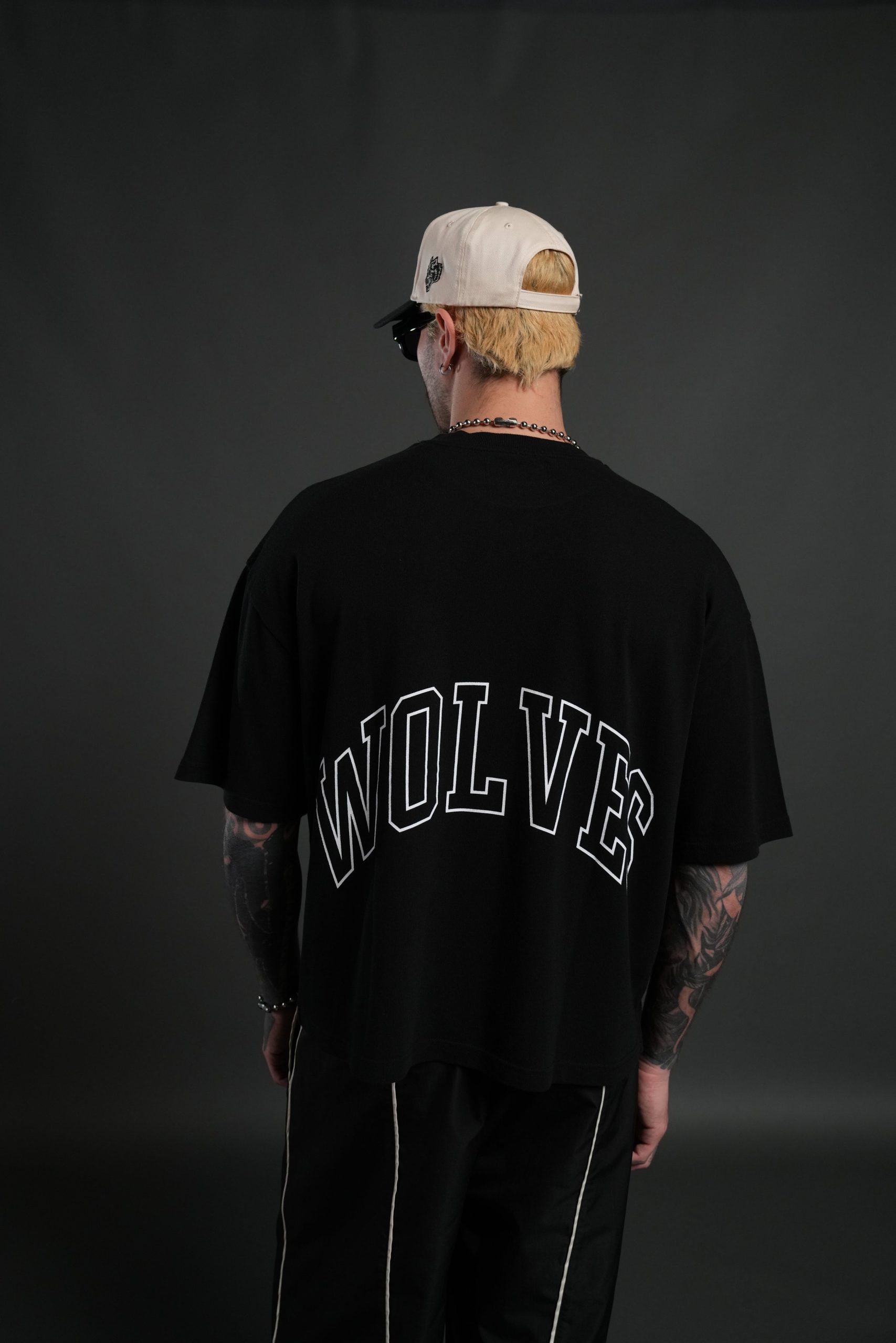 Wolf of the Flame Premium Box Cut Tee in Black - Image 2