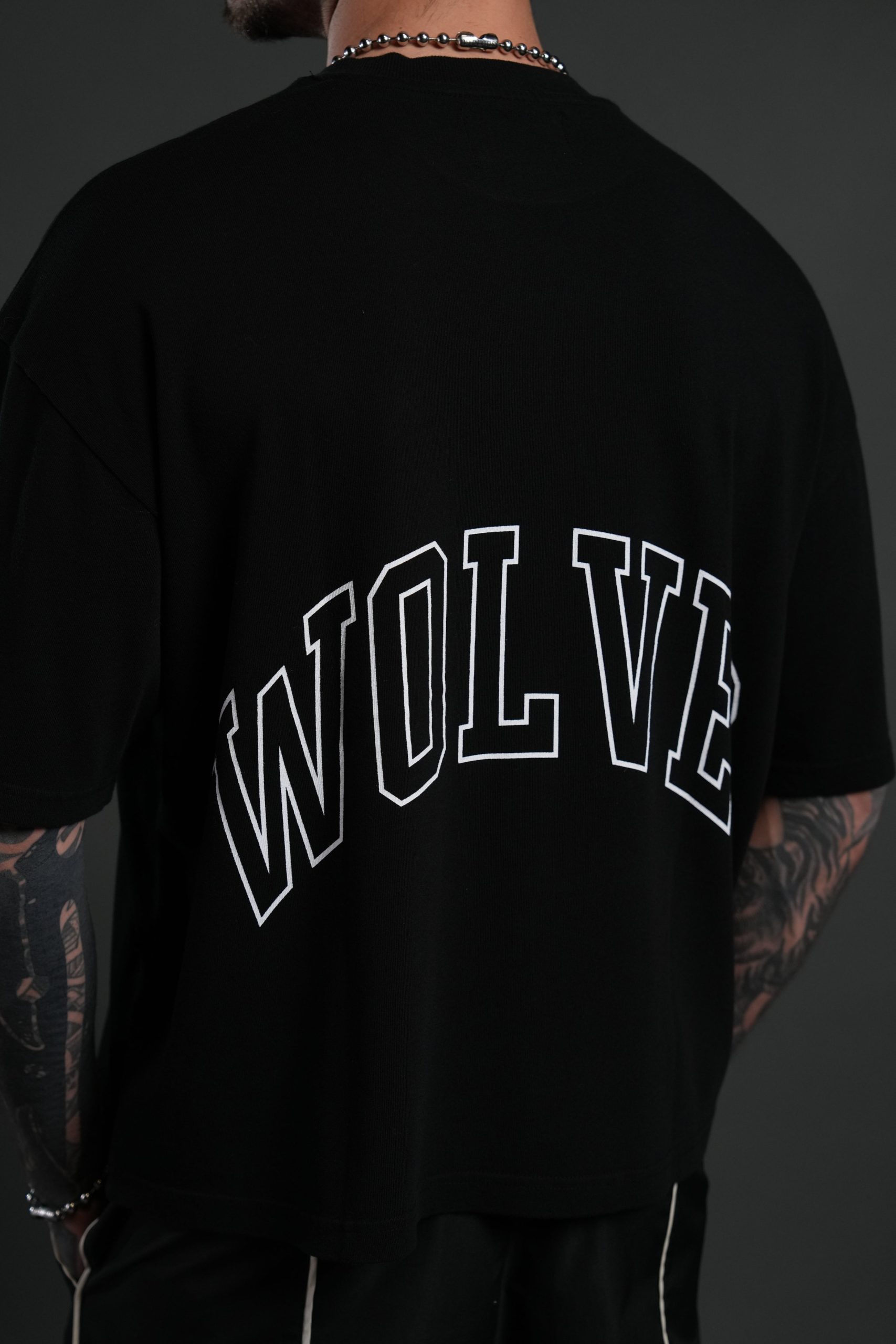 Wolf of the Flame Premium Box Cut Tee in Black - Image 8