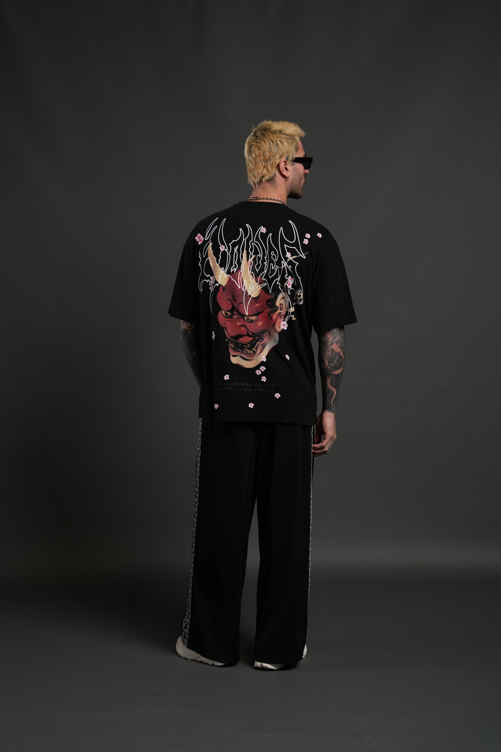 Oni Code Blossom Premium Oversized Tee in Black - Image 6