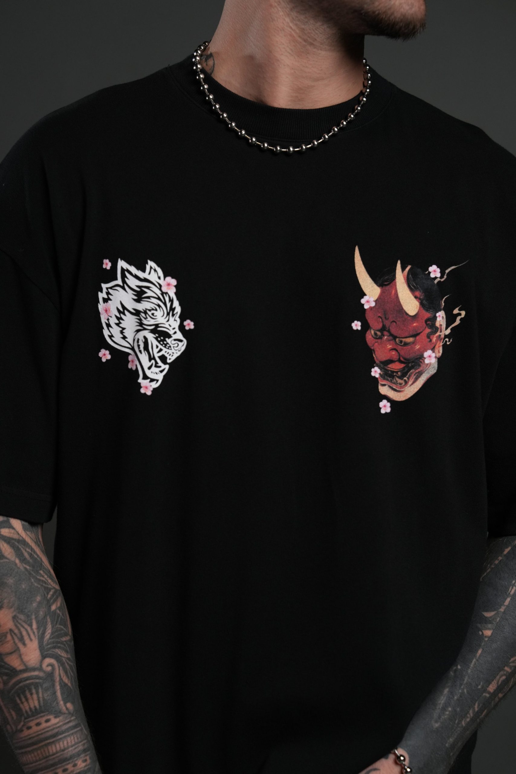 Oni Code Blossom Premium Oversized Tee in Black - Image 7