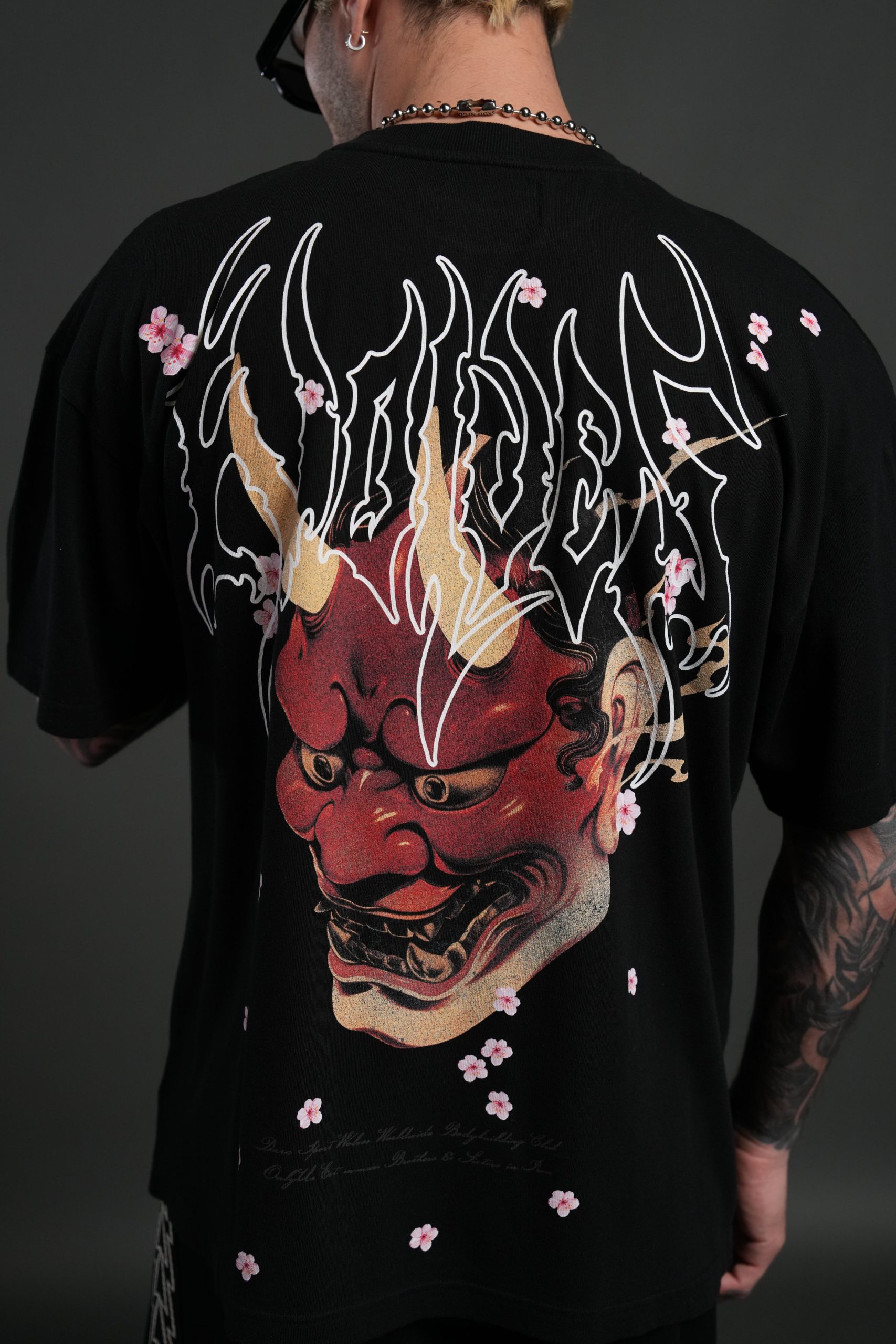 Oni Code Blossom Premium Oversized Tee in Black - Image 8