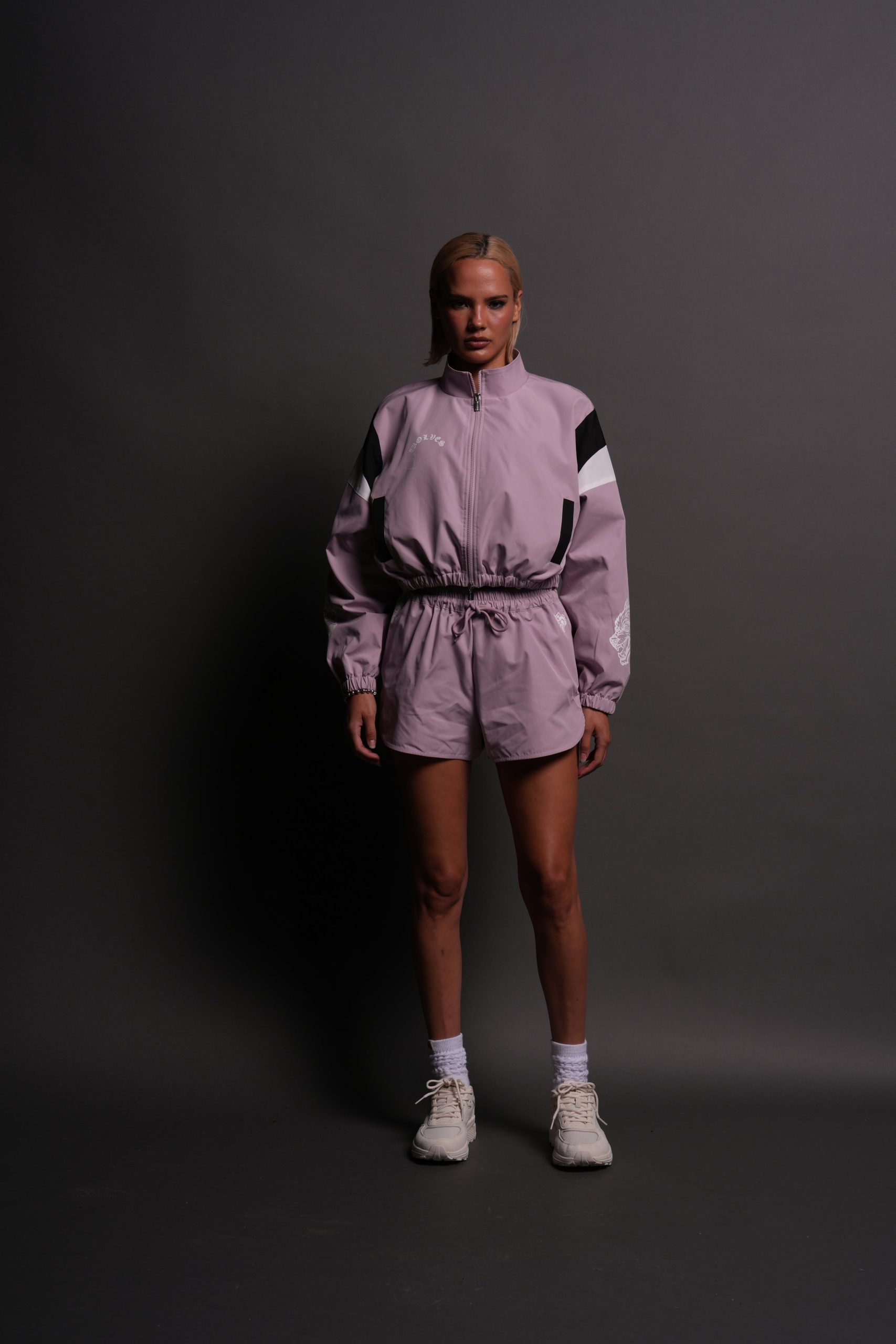 Death Becomes Her Nadia Track Jacket in Purple Smoke/Black/White - Image 7