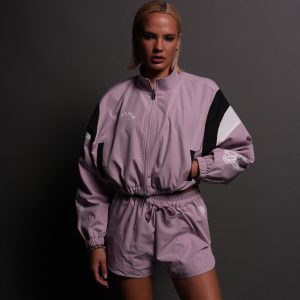 Death Becomes Her Nadia Track Jacket in Purple Smoke/Black/White