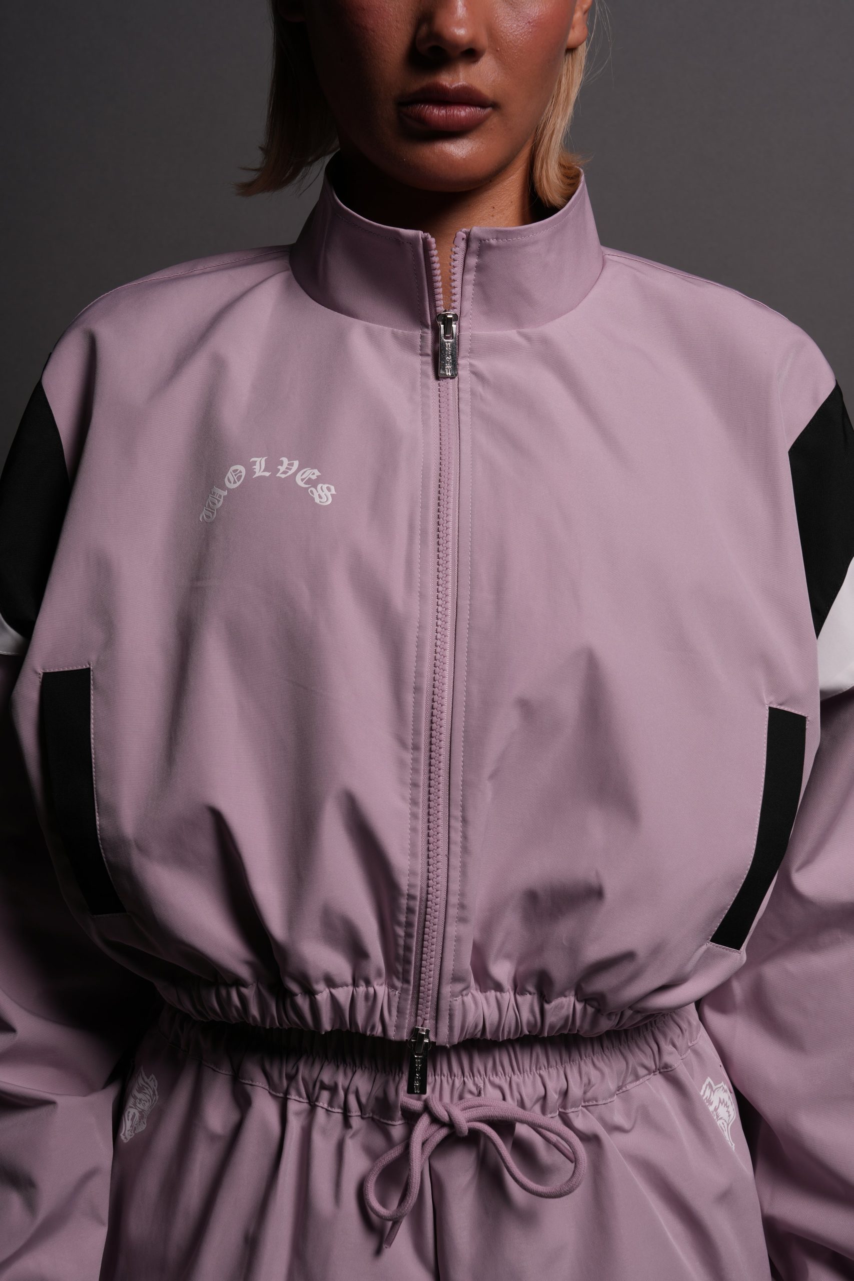 Death Becomes Her Nadia Track Jacket in Purple Smoke/Black/White - Image 5