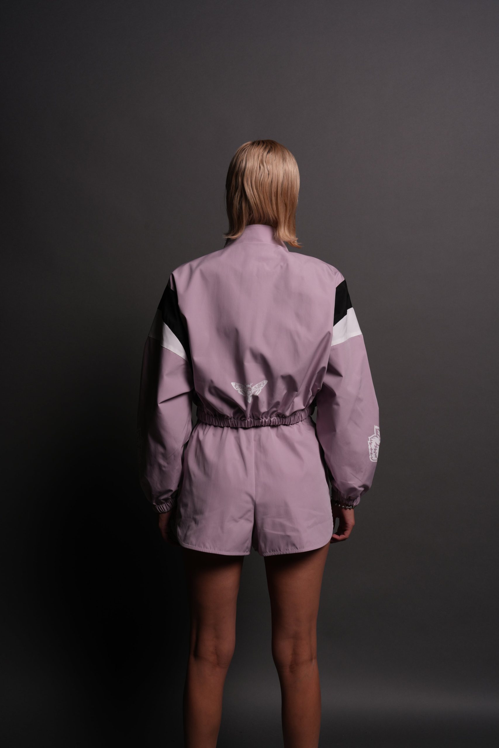 Death Becomes Her Nadia Track Jacket in Purple Smoke/Black/White - Image 2