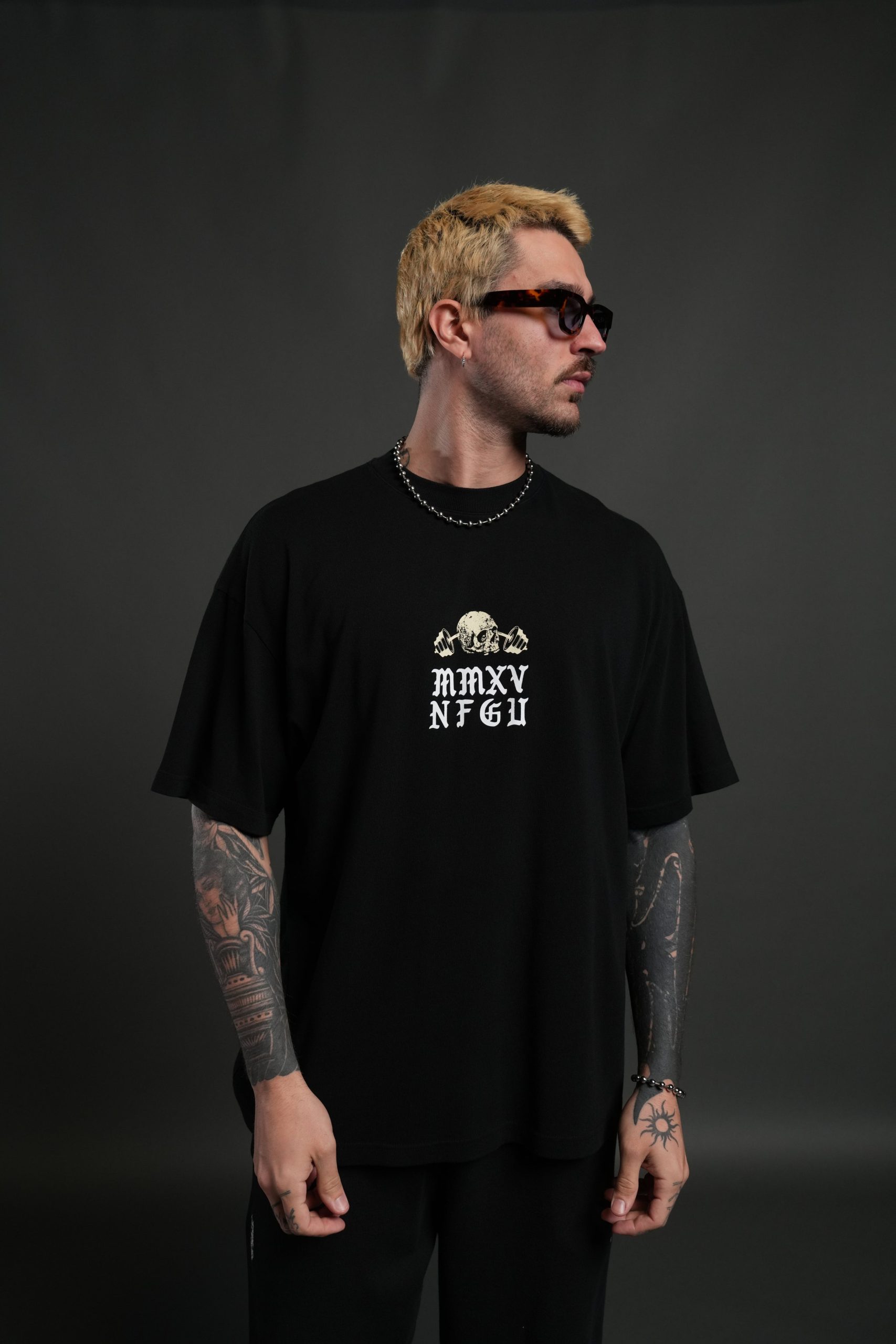 Hollow Virtue Premium Oversized Tee in Black - Image 2