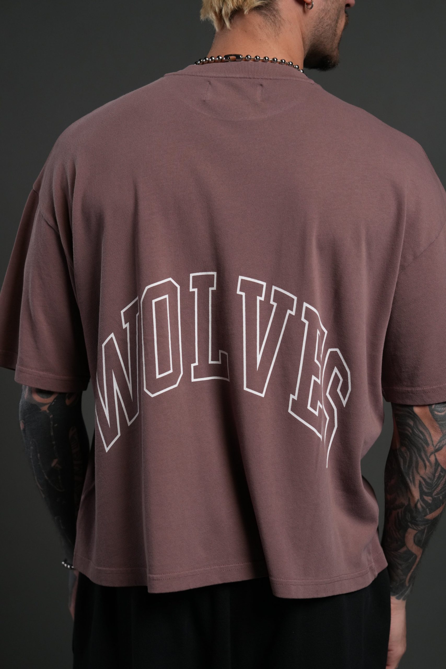 Wolf of the Flame Premium Box Cut Tee in Mauve - Image 6