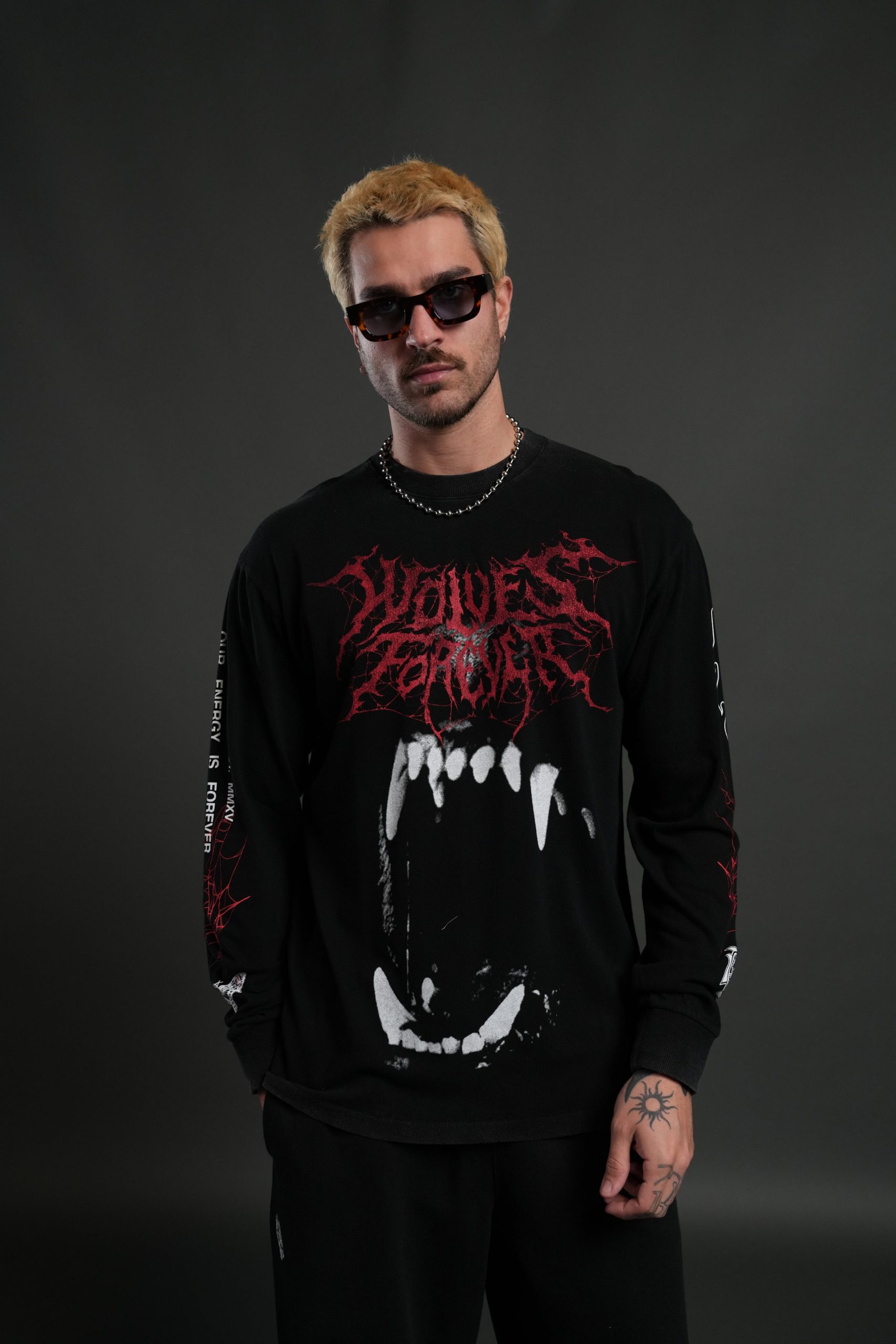 Blood Thirsty Webs Premium L/S Tee in Black - Image 4