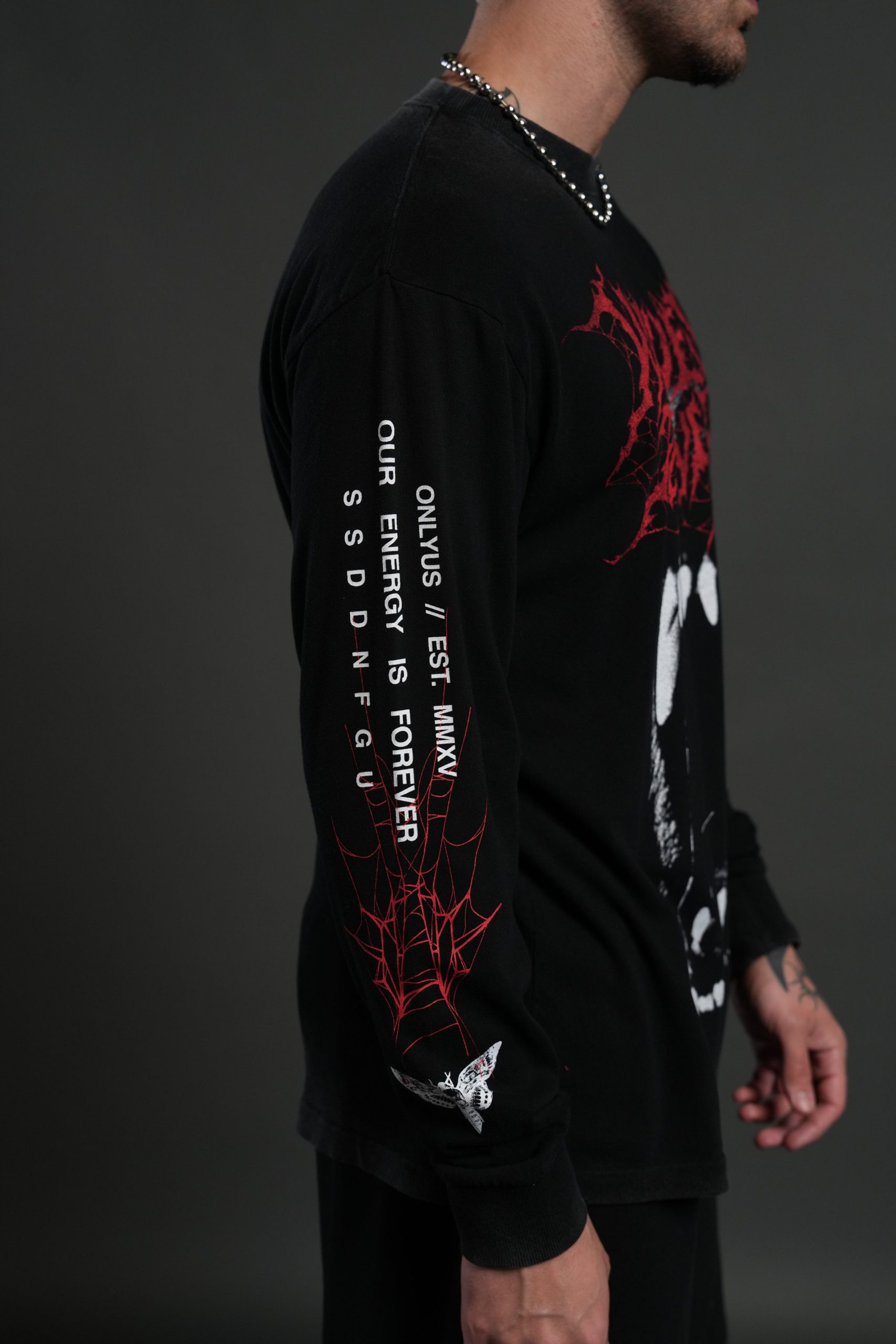 Blood Thirsty Webs Premium L/S Tee in Black - Image 8