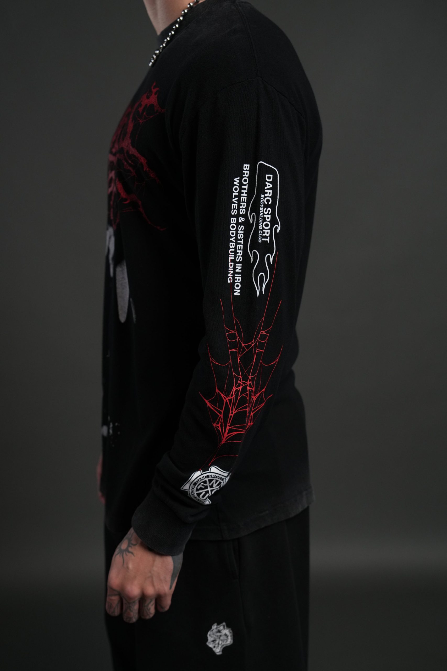 Blood Thirsty Webs Premium L/S Tee in Black - Image 7