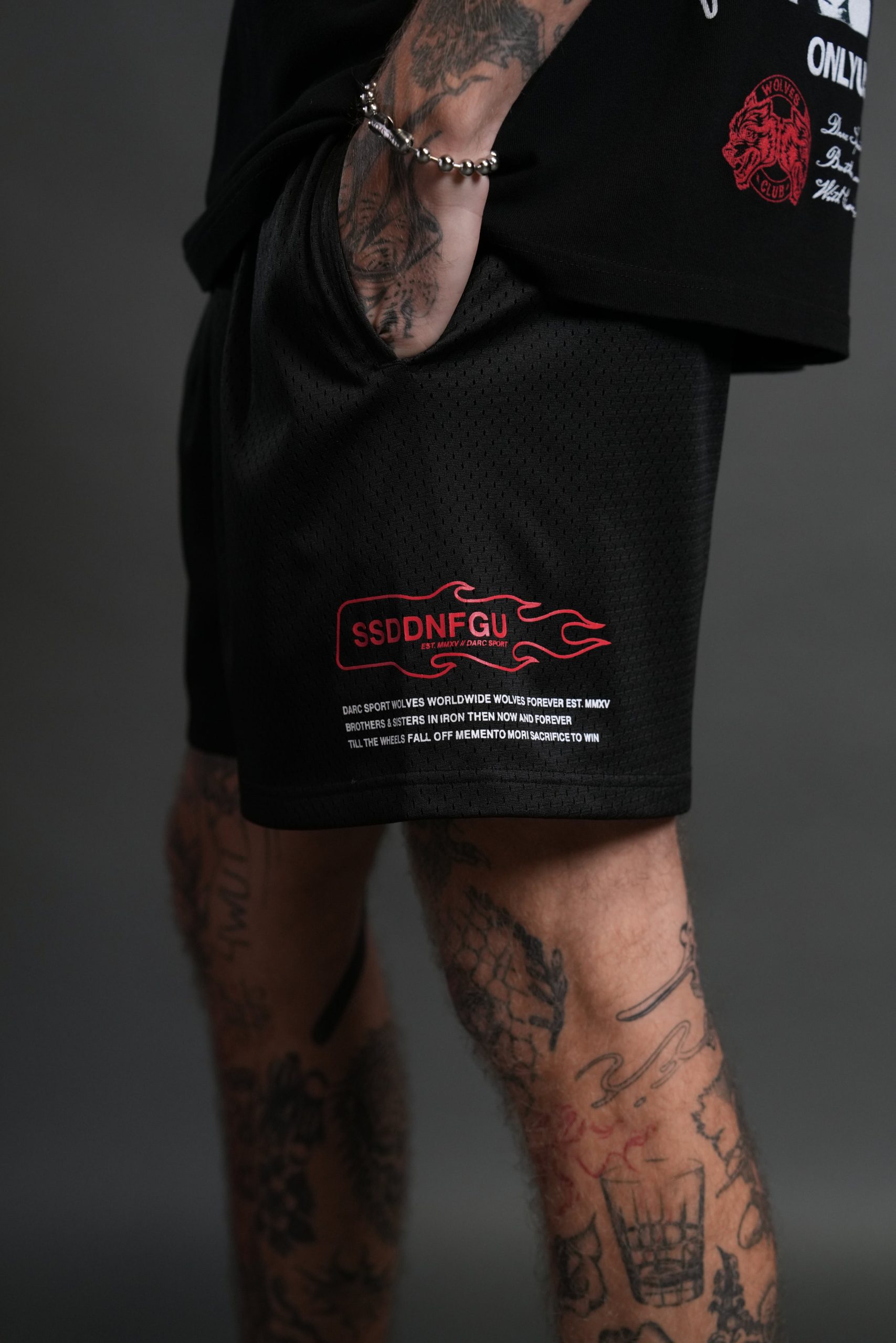 Shadow Hesh Mesh Shorts in Black - Image 6