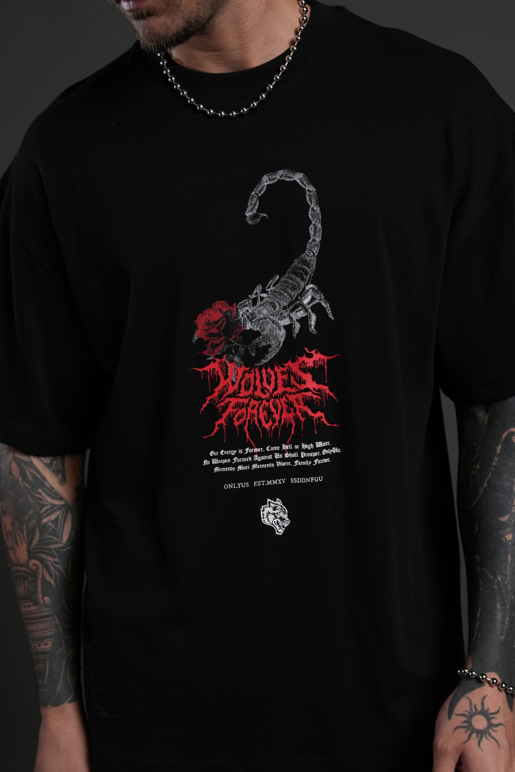 Scorpion Thorns Premium Oversized Tee in Black - Image 7