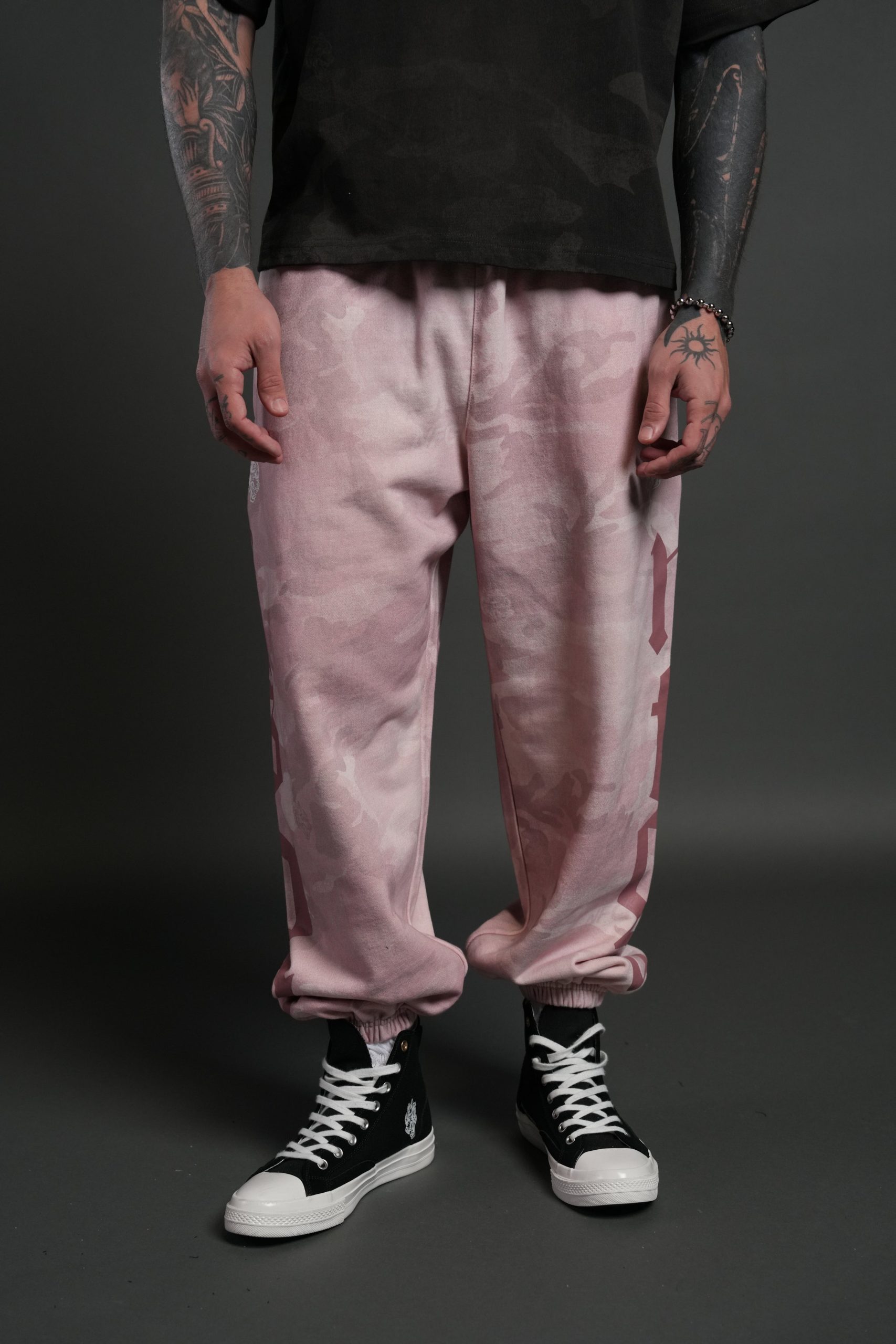 Our Mantra Unisex Lounger Sweat Pants in Blush Vintage Woodland Camo - Image 7