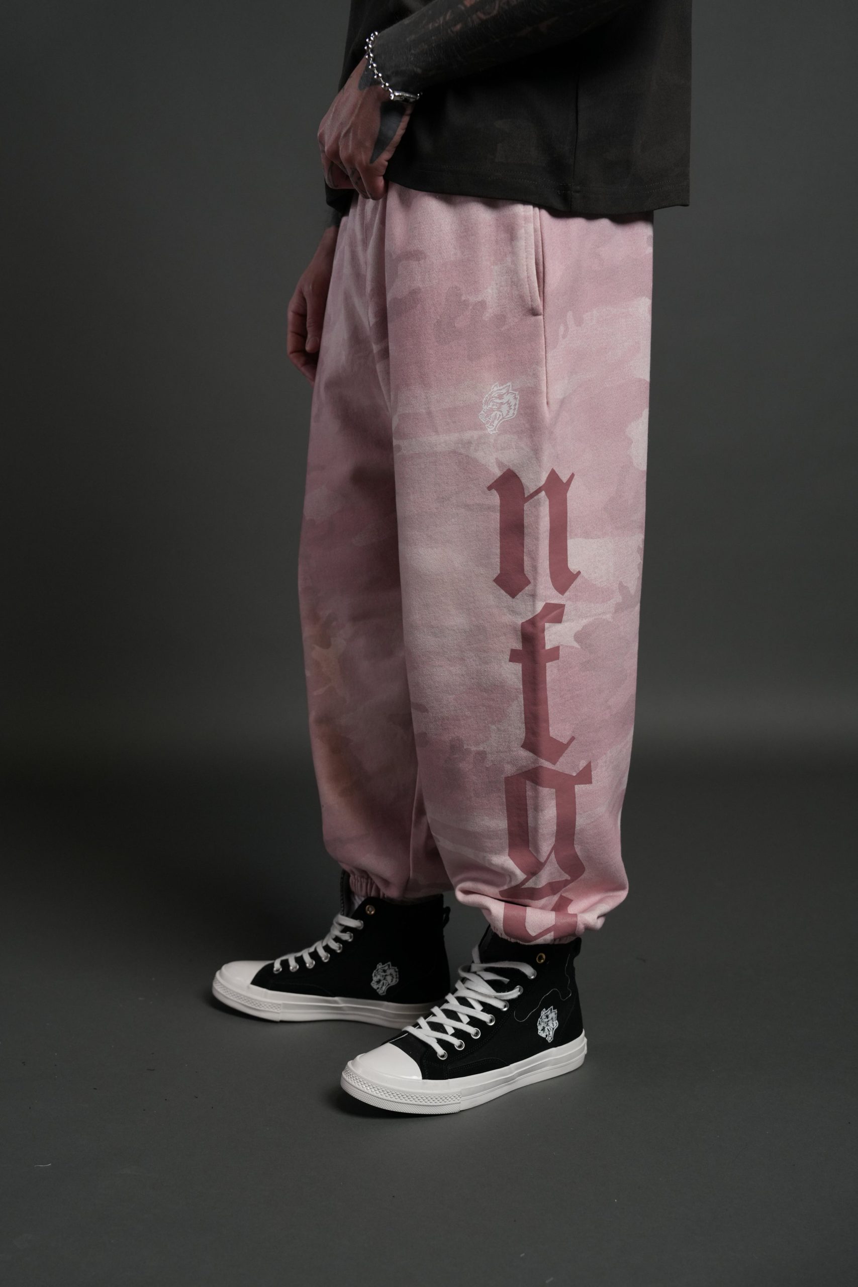 Our Mantra Unisex Lounger Sweat Pants in Blush Vintage Woodland Camo - Image 8