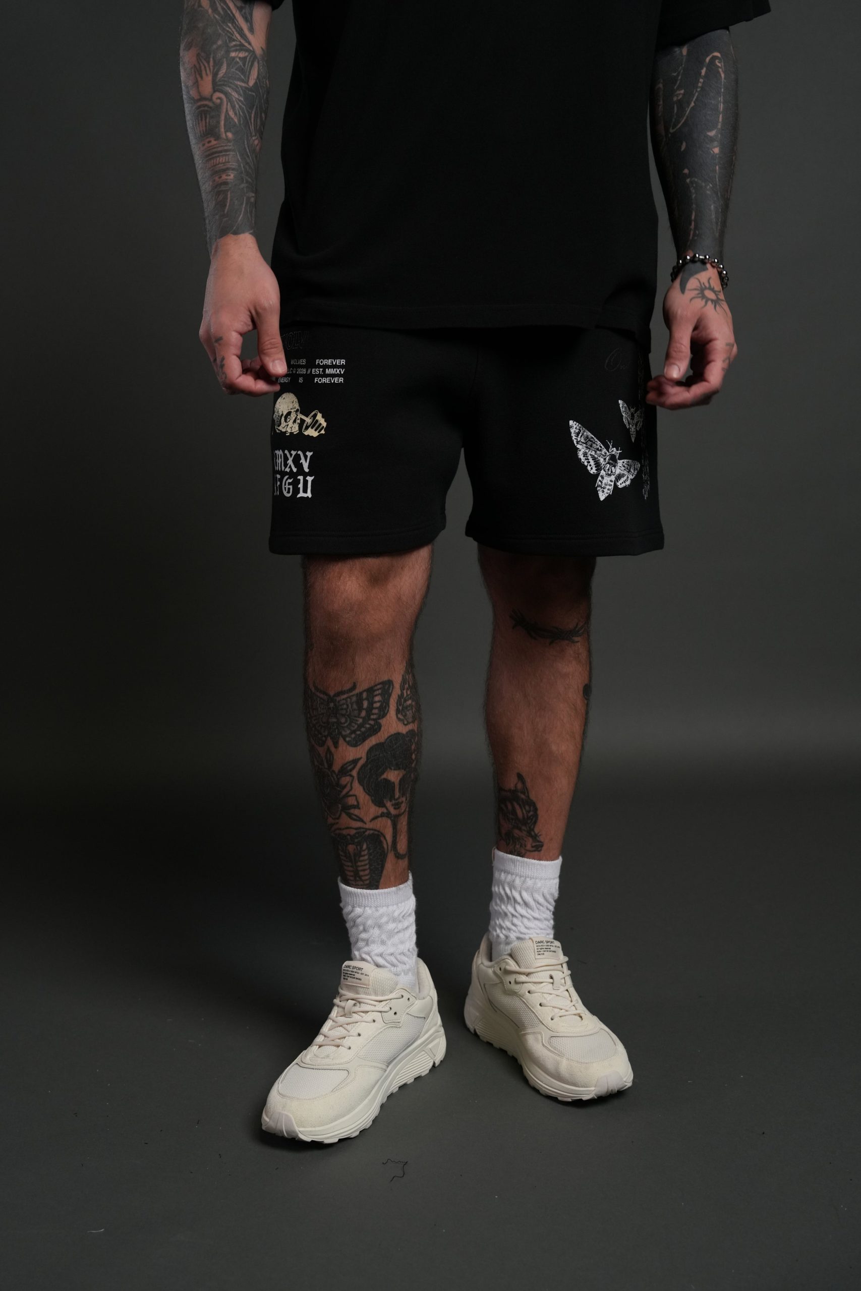 Hollow Virtue Post Lounge Sweat Shorts in Black - Image 2