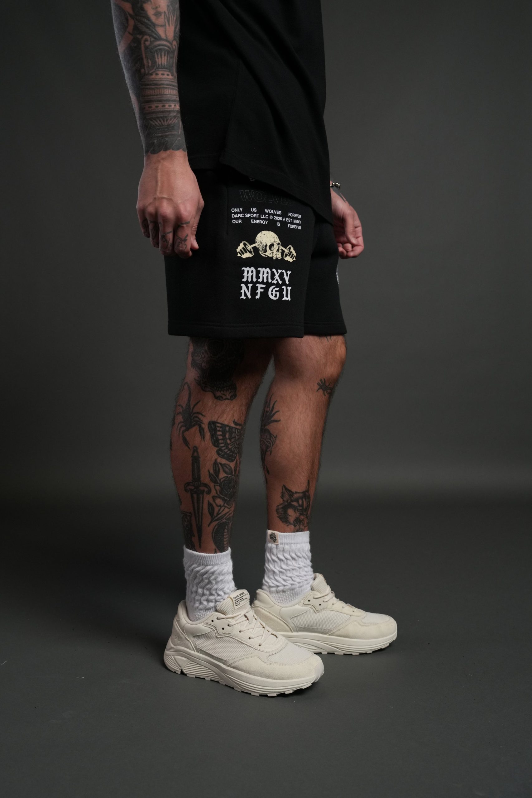 Hollow Virtue Post Lounge Sweat Shorts in Black - Image 5