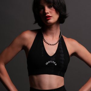 Chopper Everson Seamless Halter Bra in Black Tonal Serpent