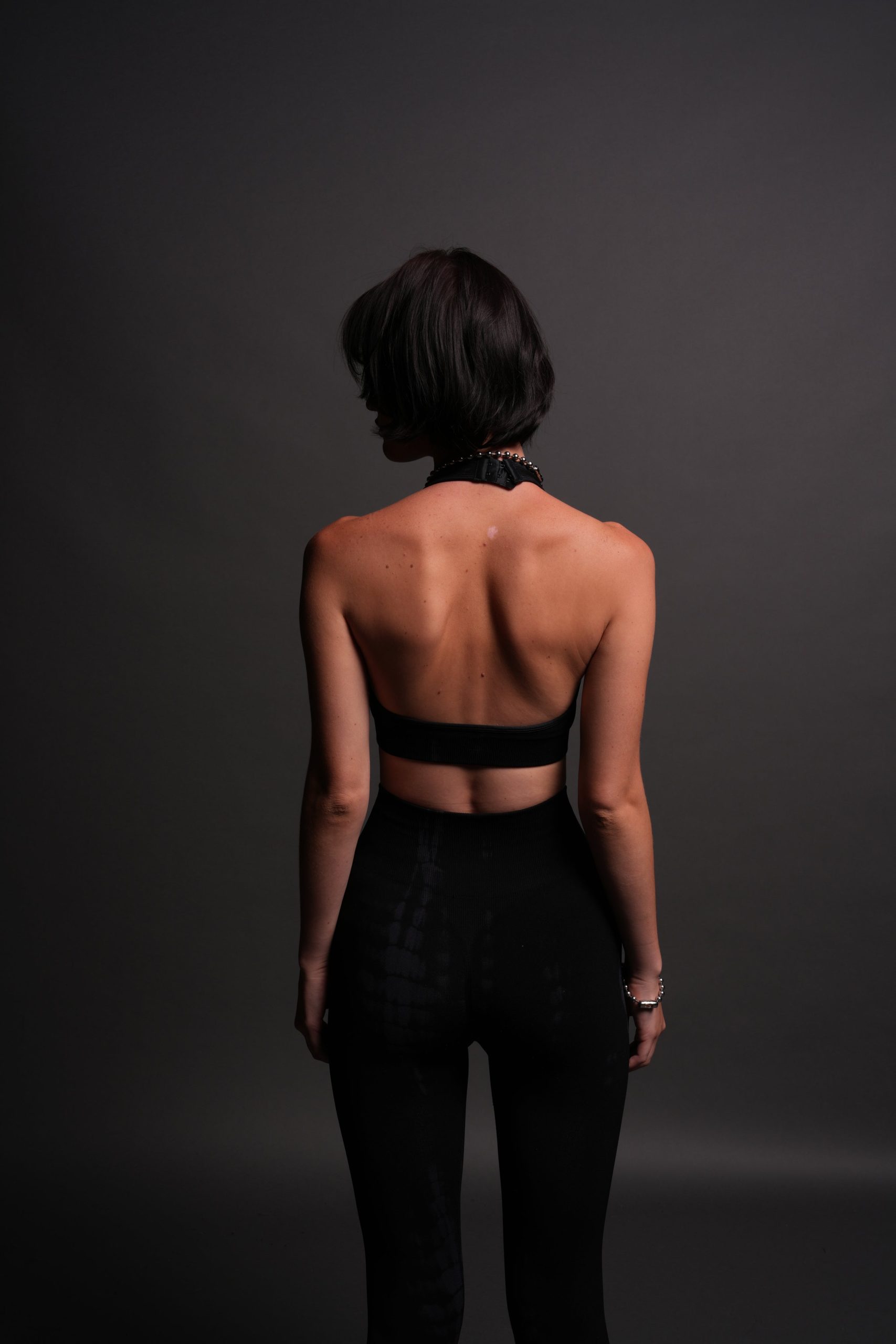 Chopper Everson Seamless Halter Bra in Black Tonal Serpent - Image 2