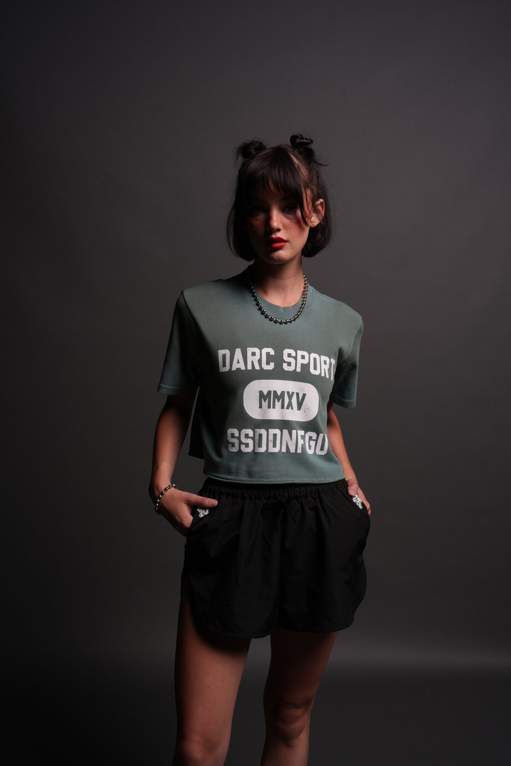 Wolves Forever Premium (Cropped) Tee in Hunter Green Driftwash