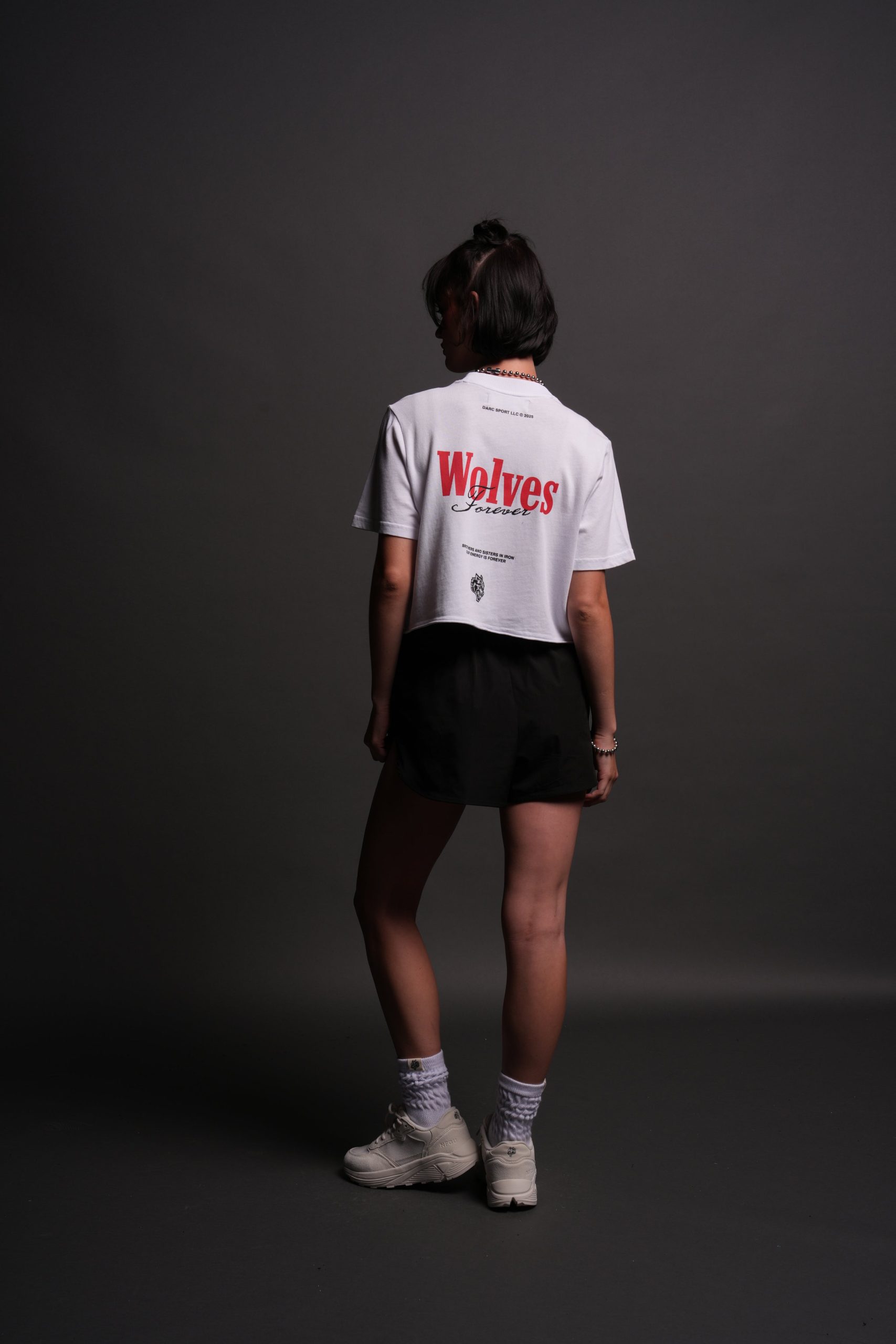 She Wlvs Premium (Cropped) Tee in White - Image 6
