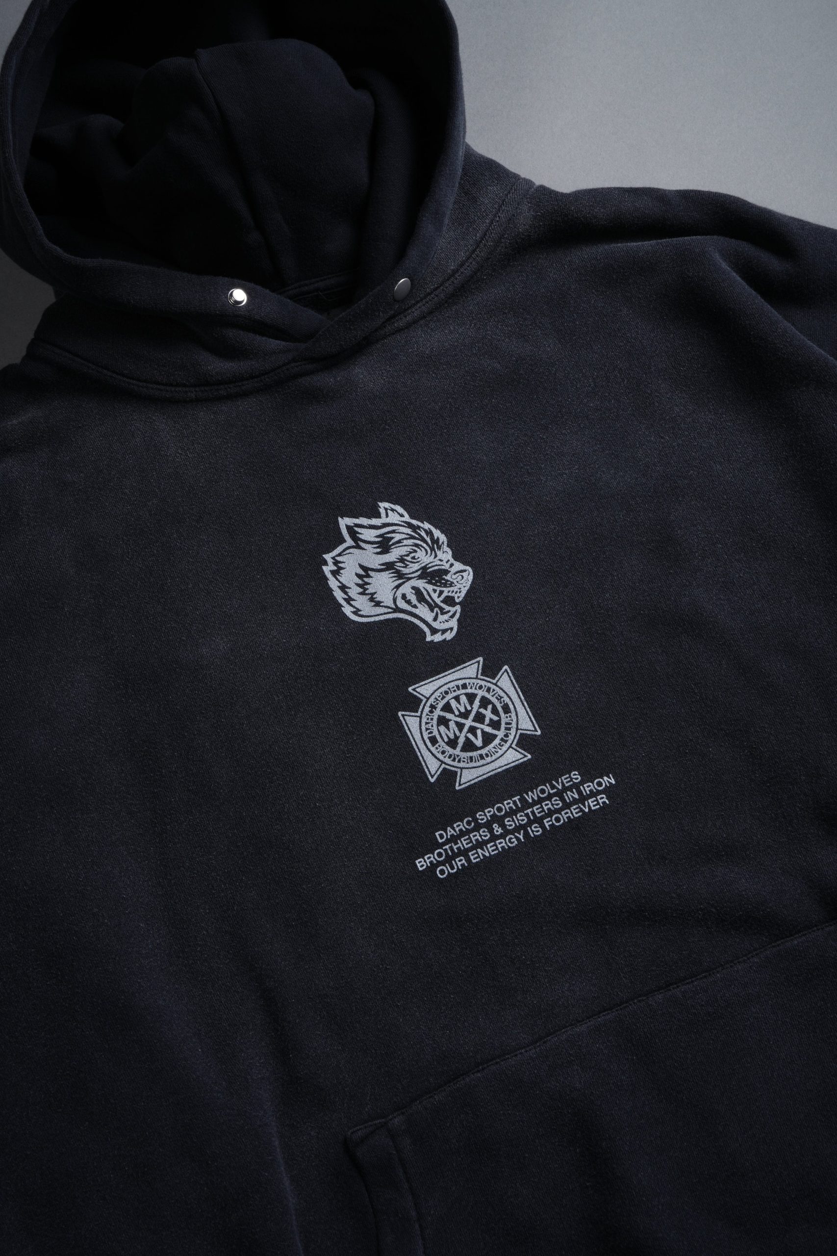 Ashes of the Dark V2 Pierce Hoodie in Black Drift Wash - Image 11