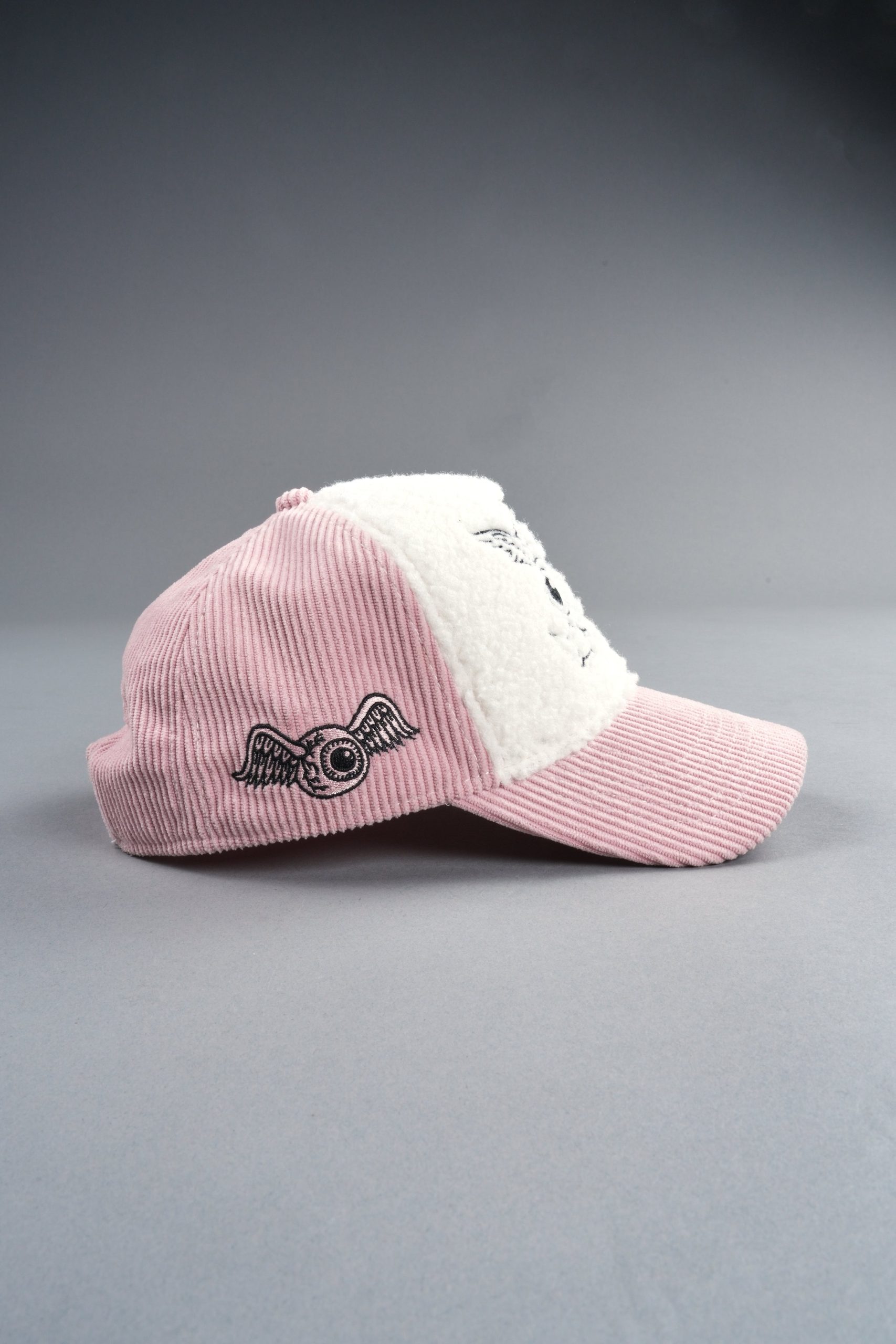 Cherub Eyeball Corduroy Trucker Hat in Bubblegum - Image 8