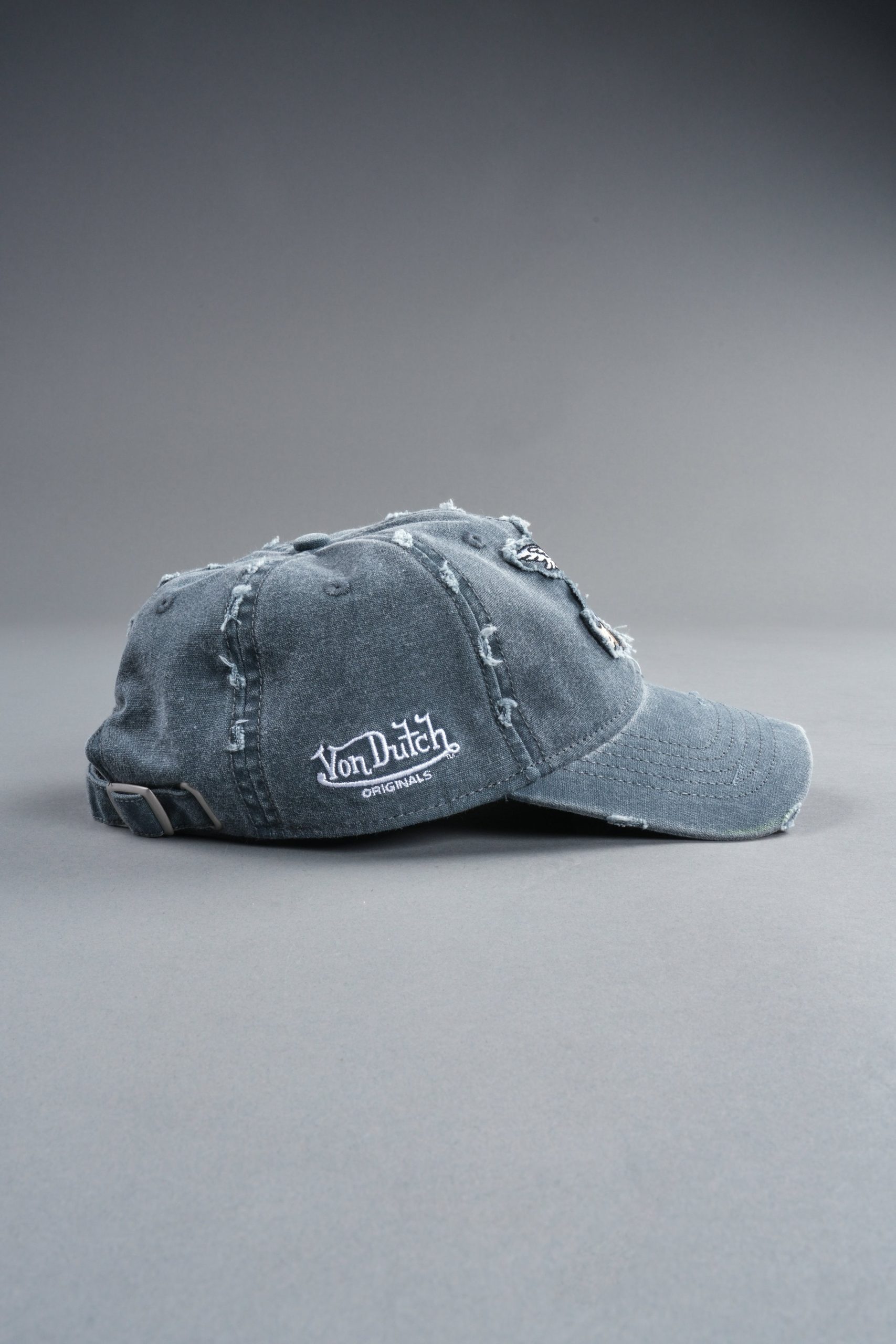 Cherub Eye Ball Distressed Dad Hat in Washed Wolf Gray - Image 12
