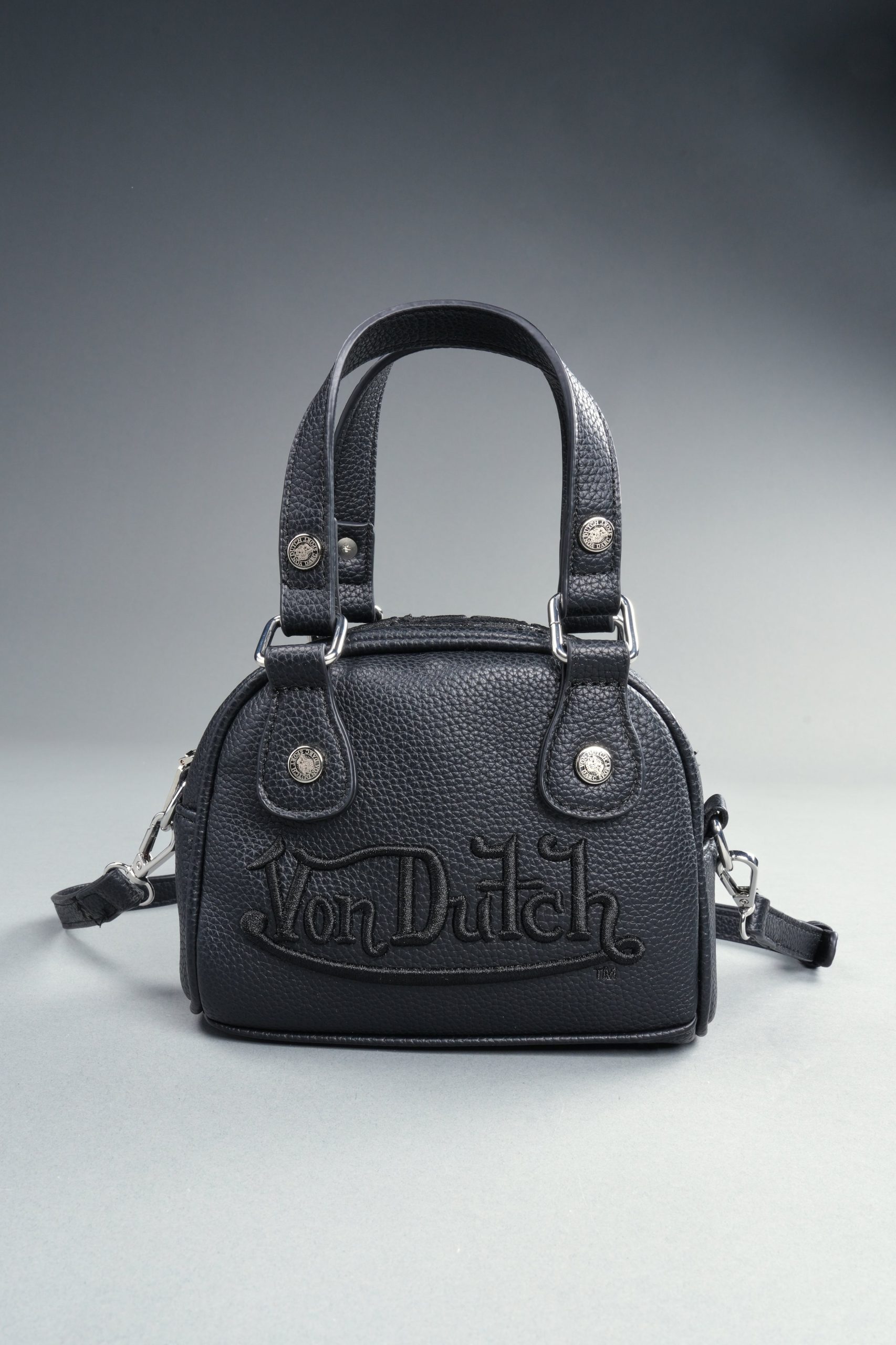 DSVD Collab VD Leather Mini Bowler in Black/Black - Image 6