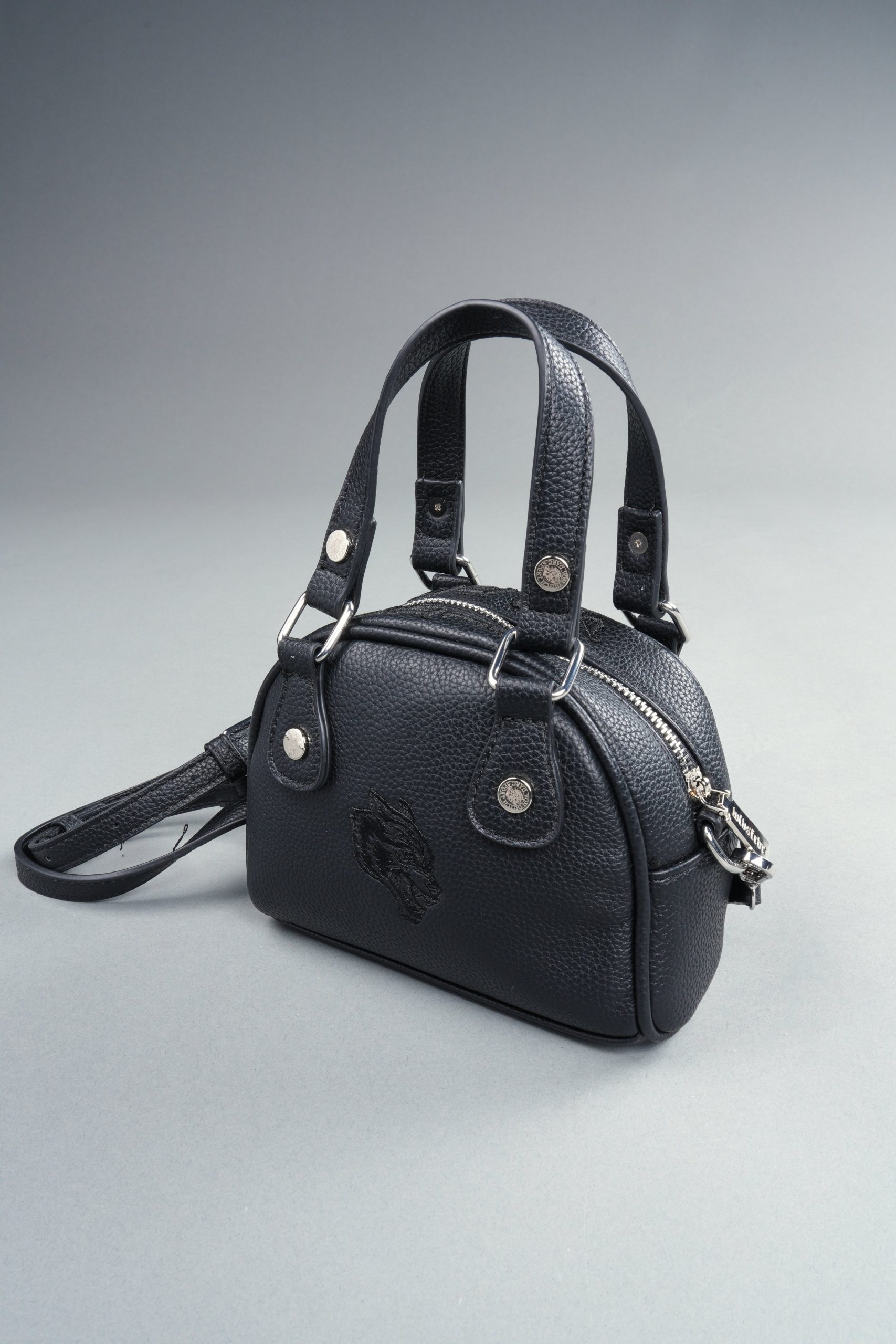 DSVD Collab VD Leather Mini Bowler in Black/Black - Image 9