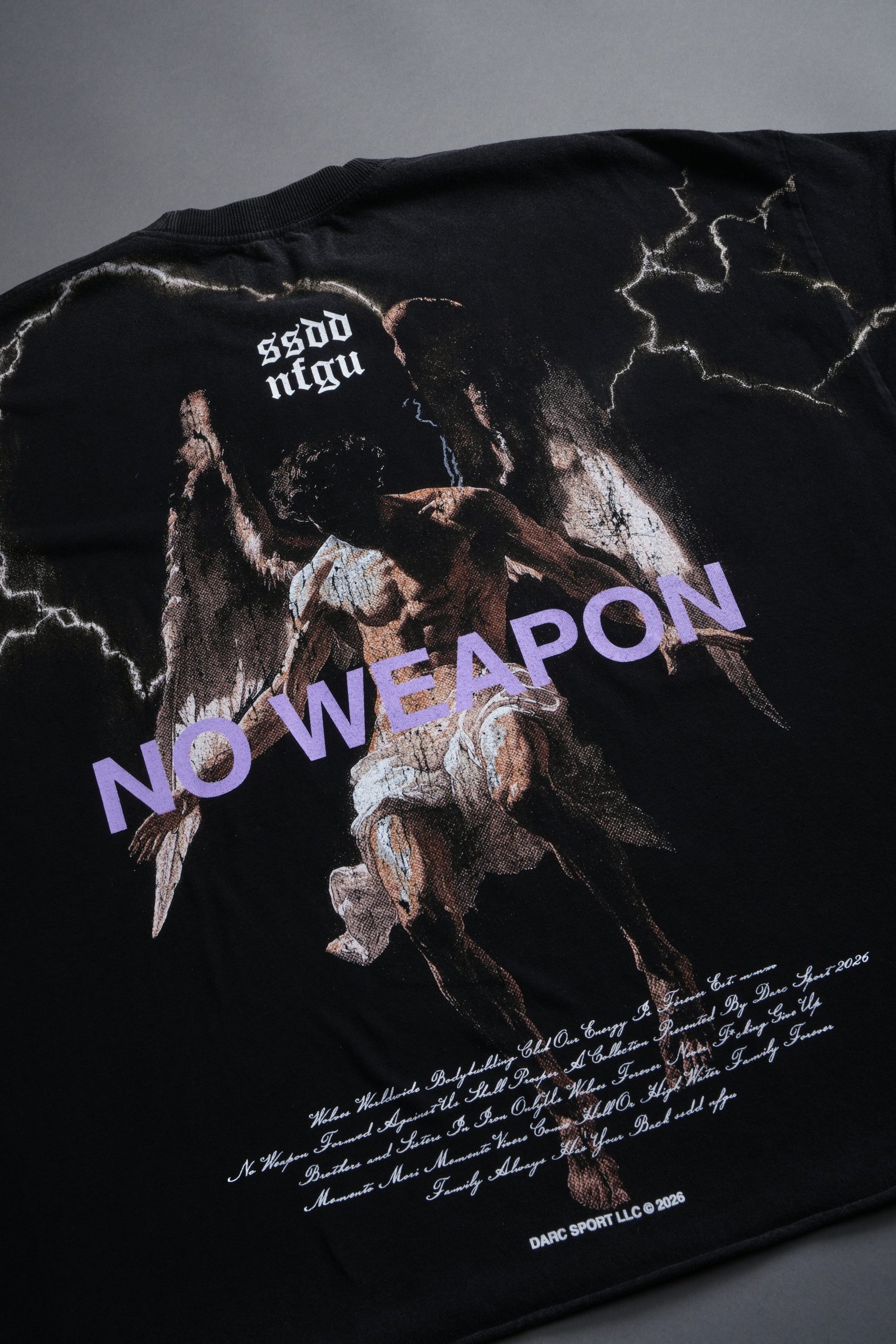 Fallen Angel Grunge Cut-Off Tee in Black - Image 9