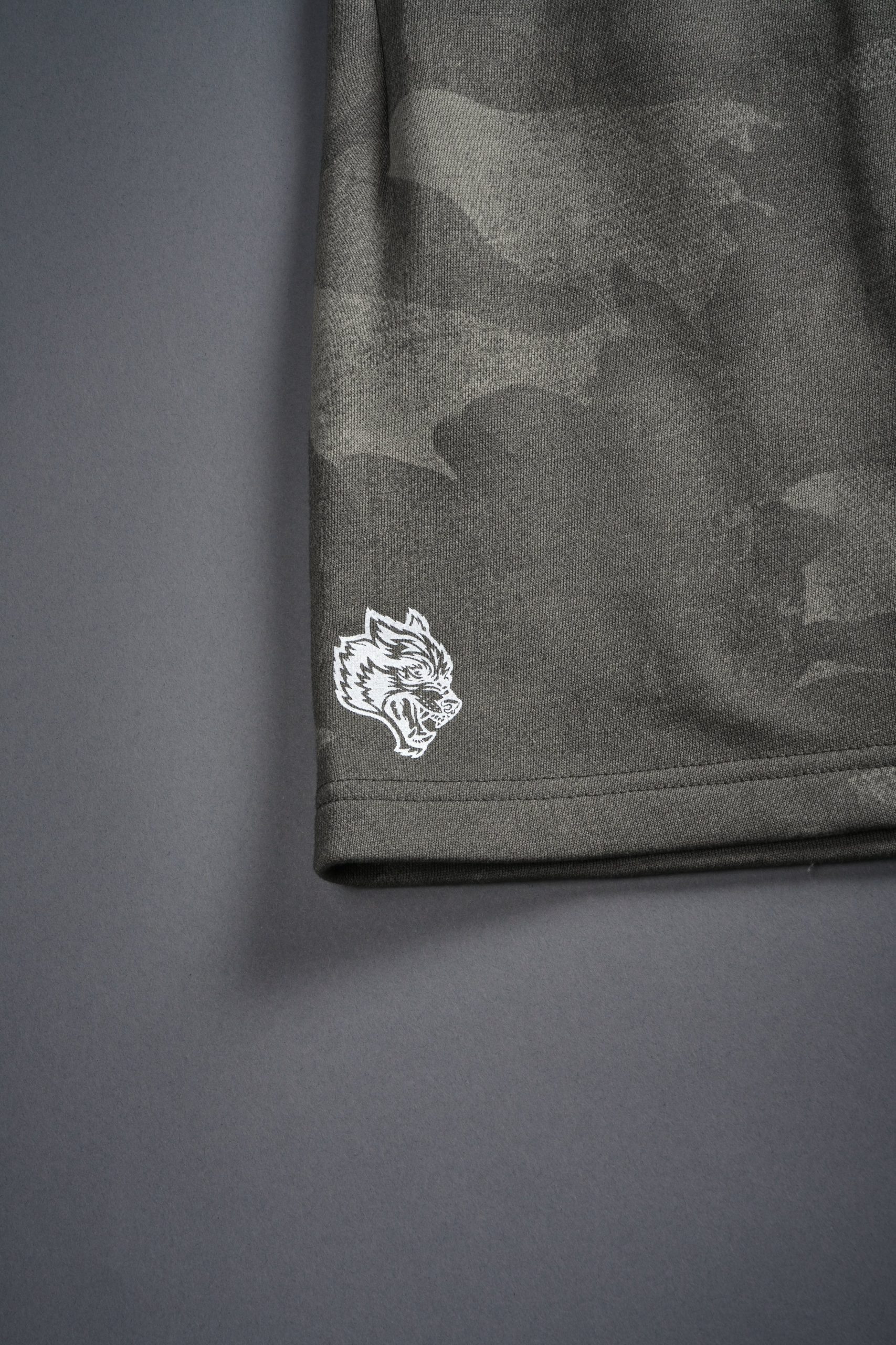Dual Oversized Post Lounge Sweat Shorts in Lush Vintage Woodland Camo - Image 6