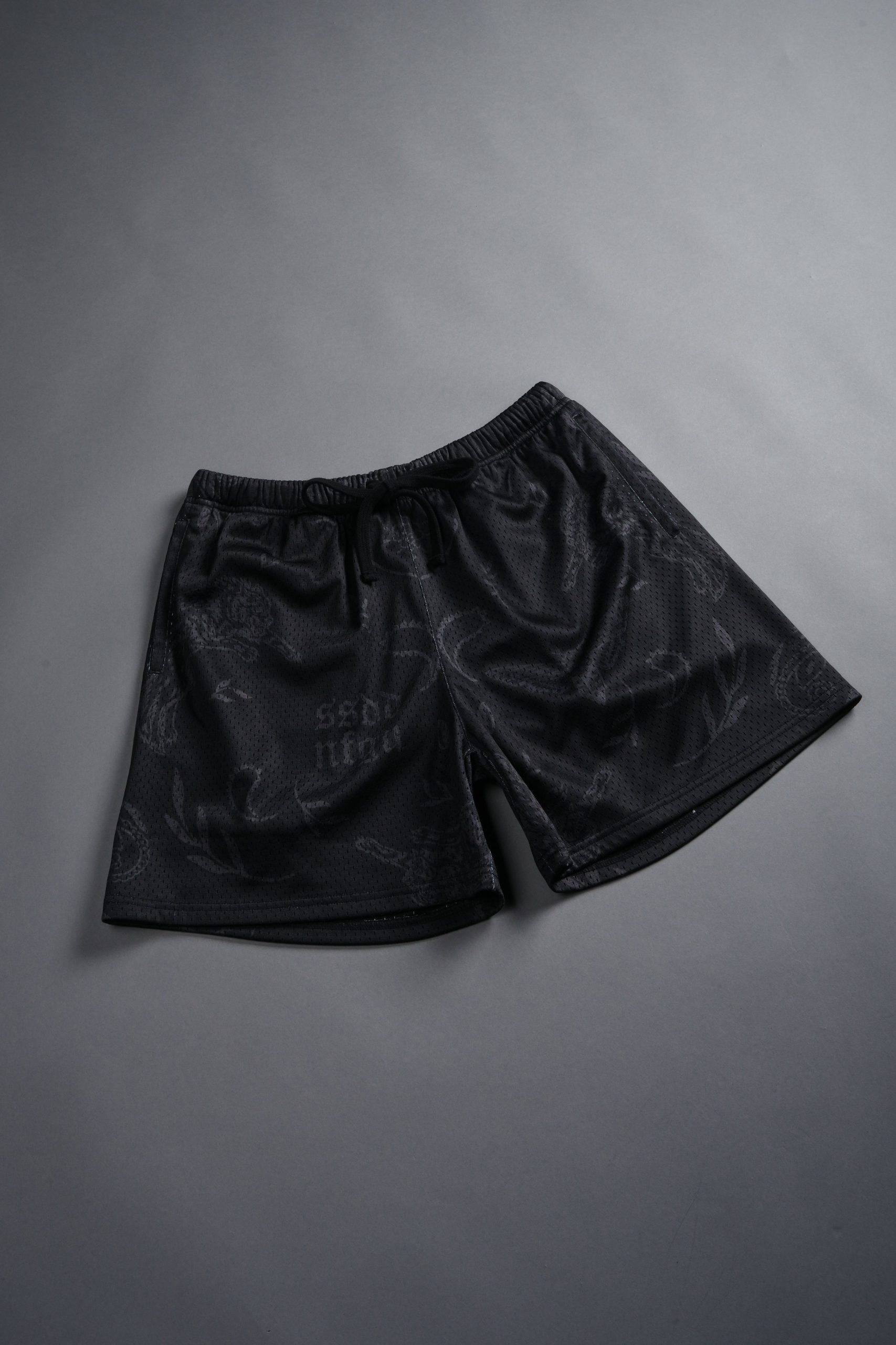 Just Look Up Mesh Shorts in Black - Image 3