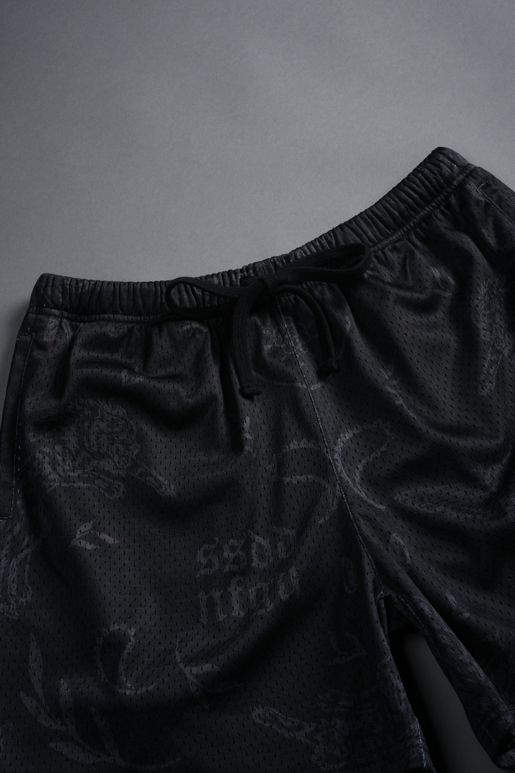 Just Look Up Mesh Shorts in Black - Image 4