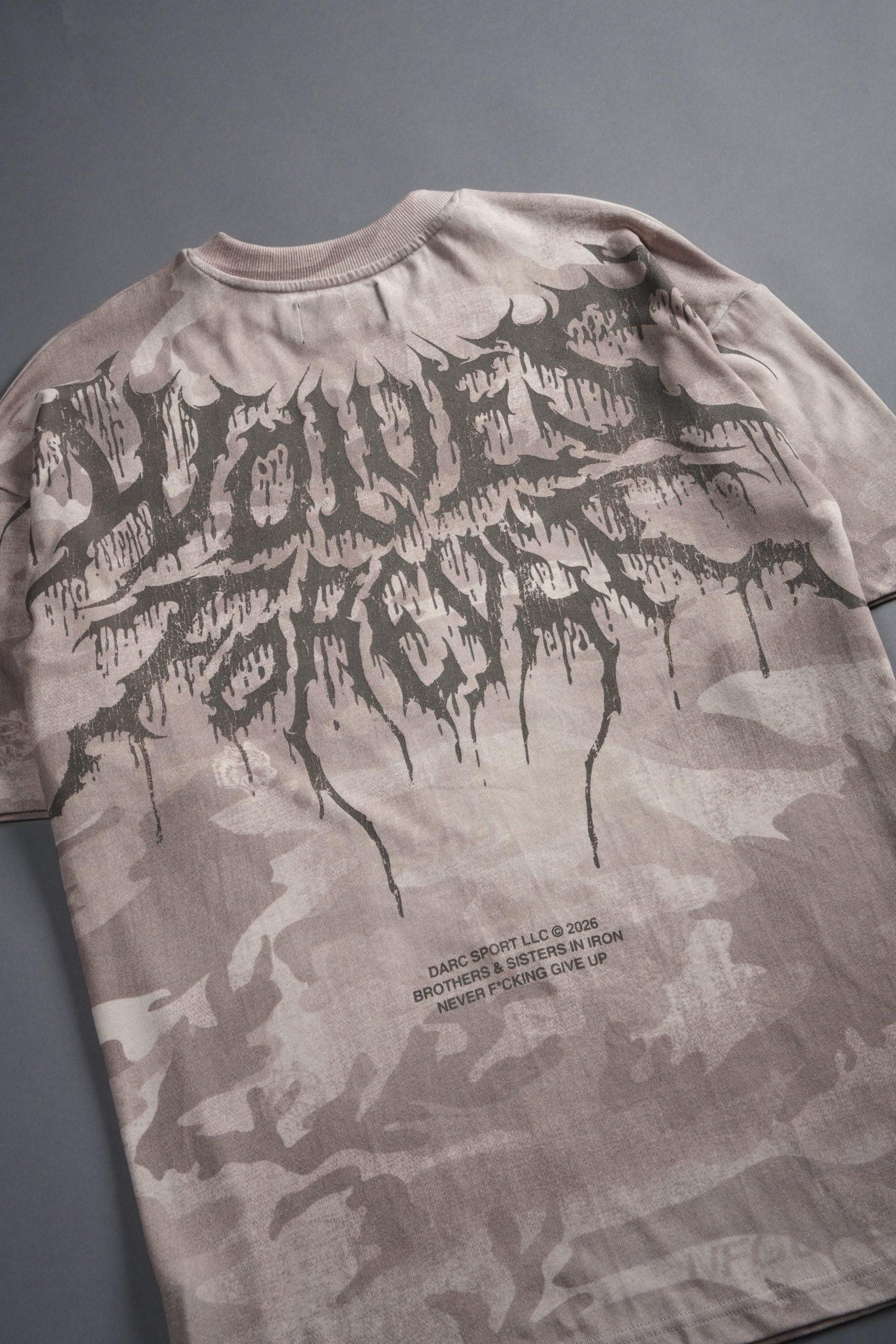 Drip Hesh WLVS FRVR Unisex Premium Oversized Tee in Clay Vintage Woodland Camo - Image 5