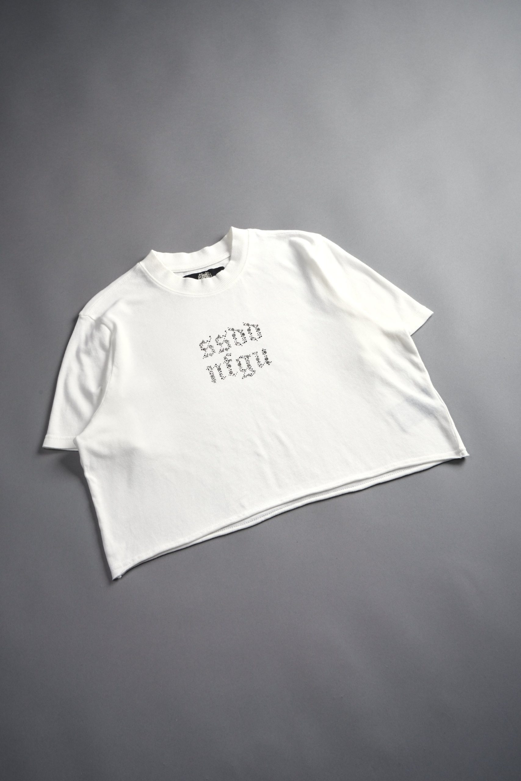 Crystal Code Premium Oversized (Cropped) Tee in Cream - Image 5