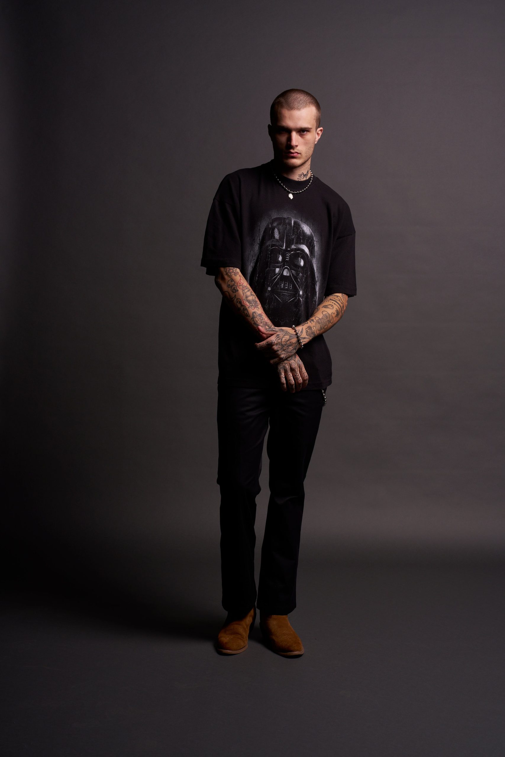 The Power Of The Dark Side Vader Premium Oversized Tee in Black - Image 4