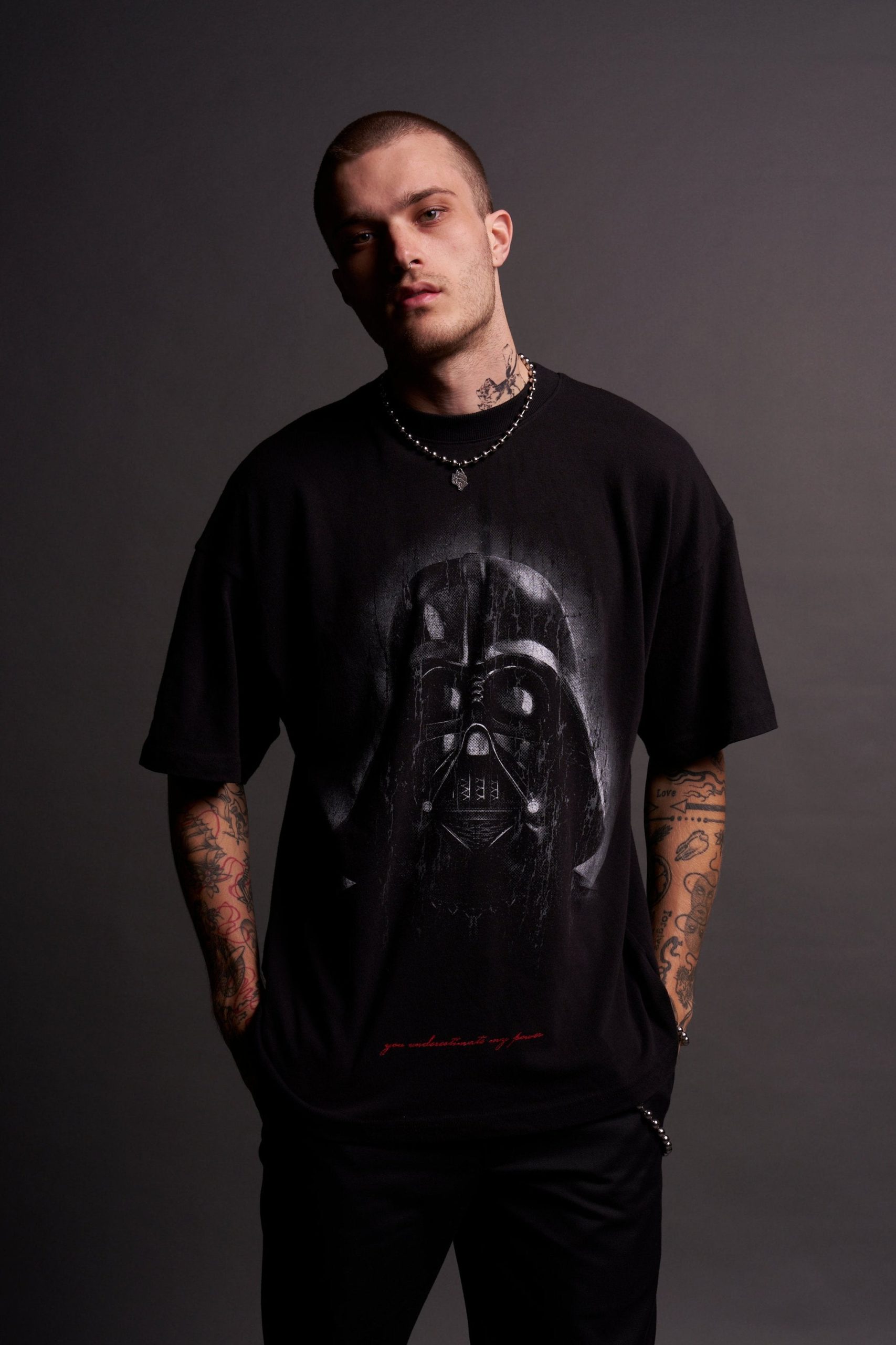 The Power Of The Dark Side Vader Premium Oversized Tee in Black - Image 2