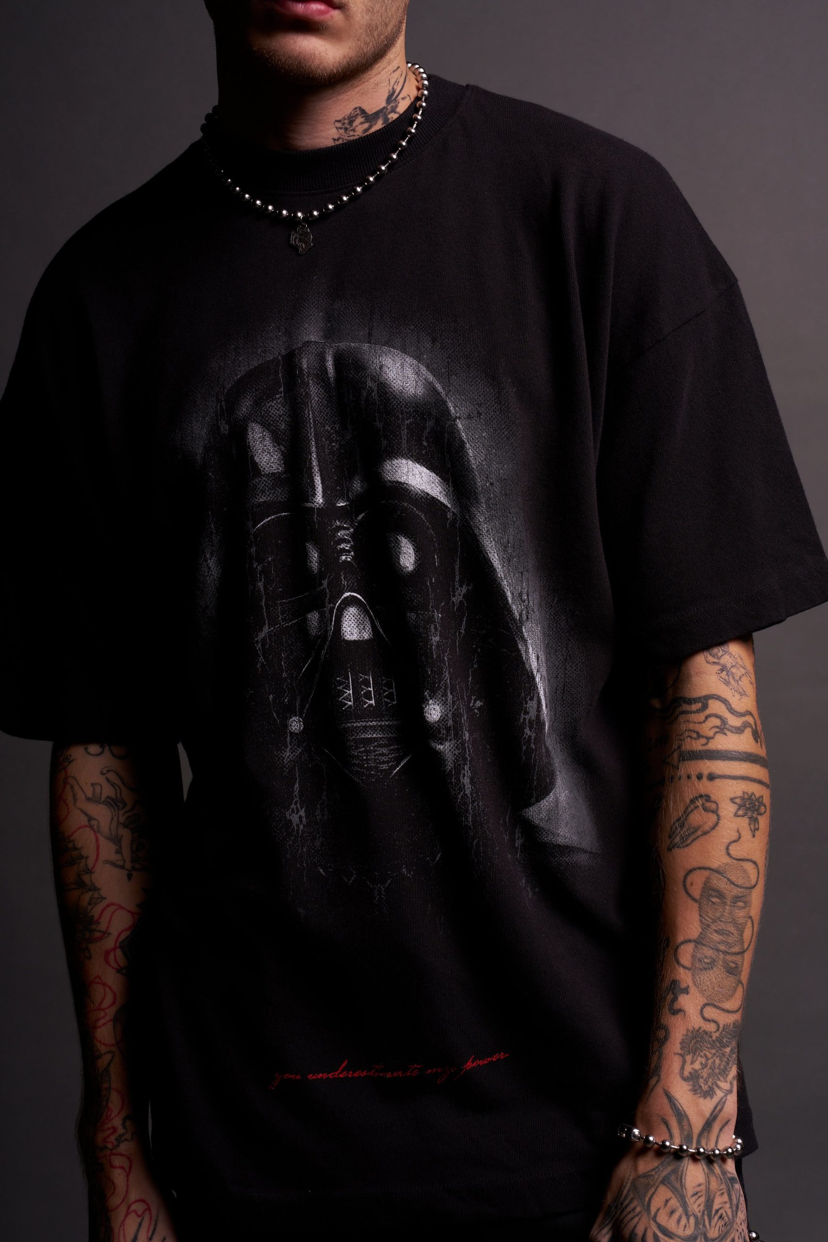 The Power Of The Dark Side Vader Premium Oversized Tee in Black - Image 7
