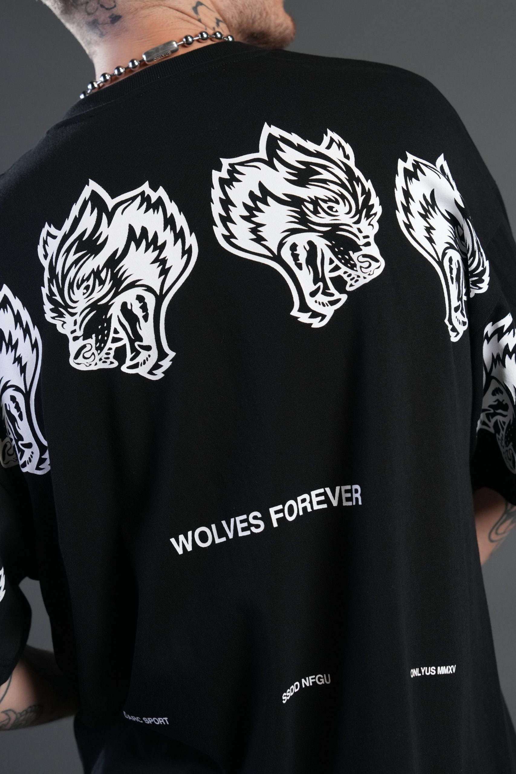 Wolves Have Your Back Premium Oversized Tee in Black - Image 8