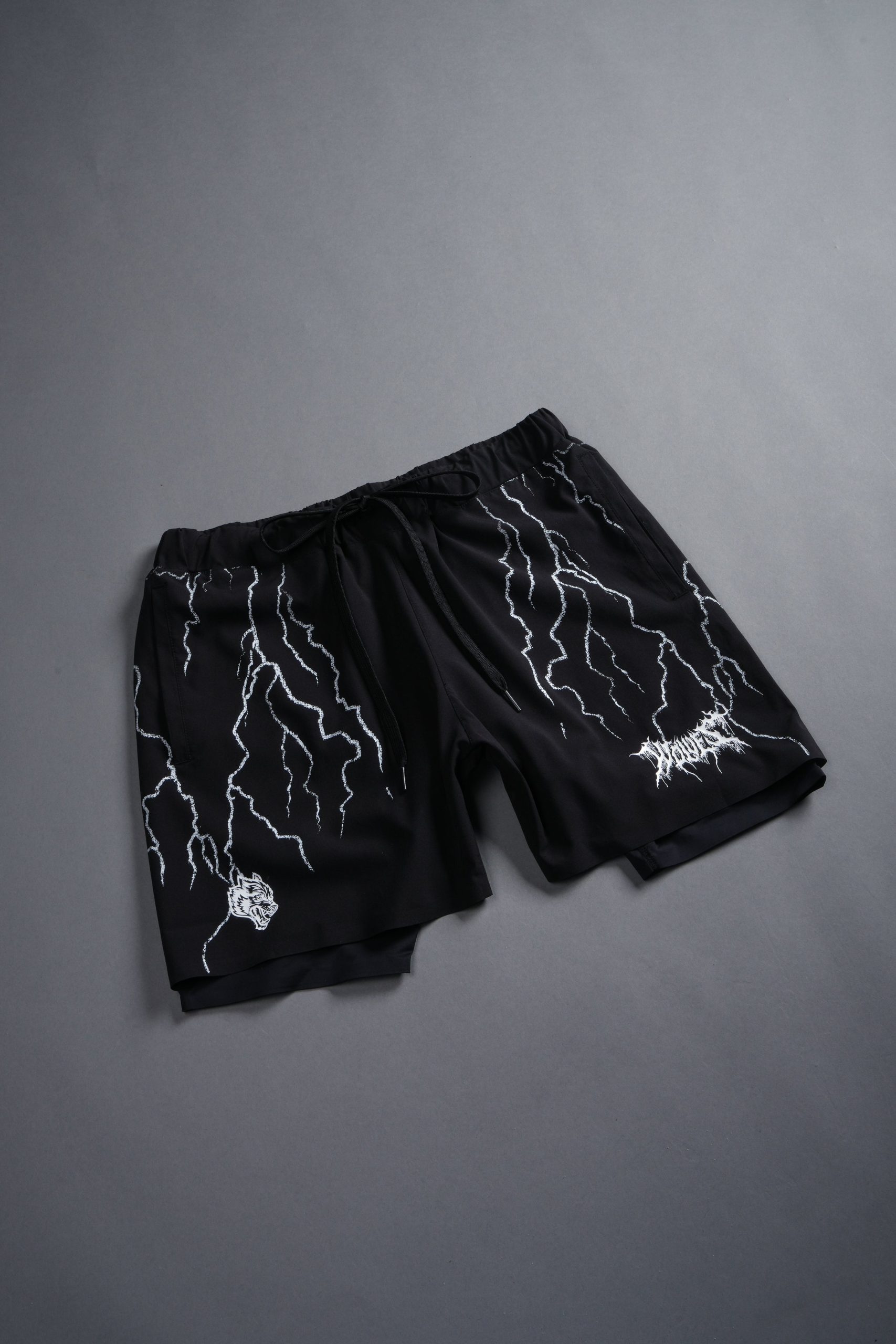 Wolves Storm Compression Shorts in Black - Image 3
