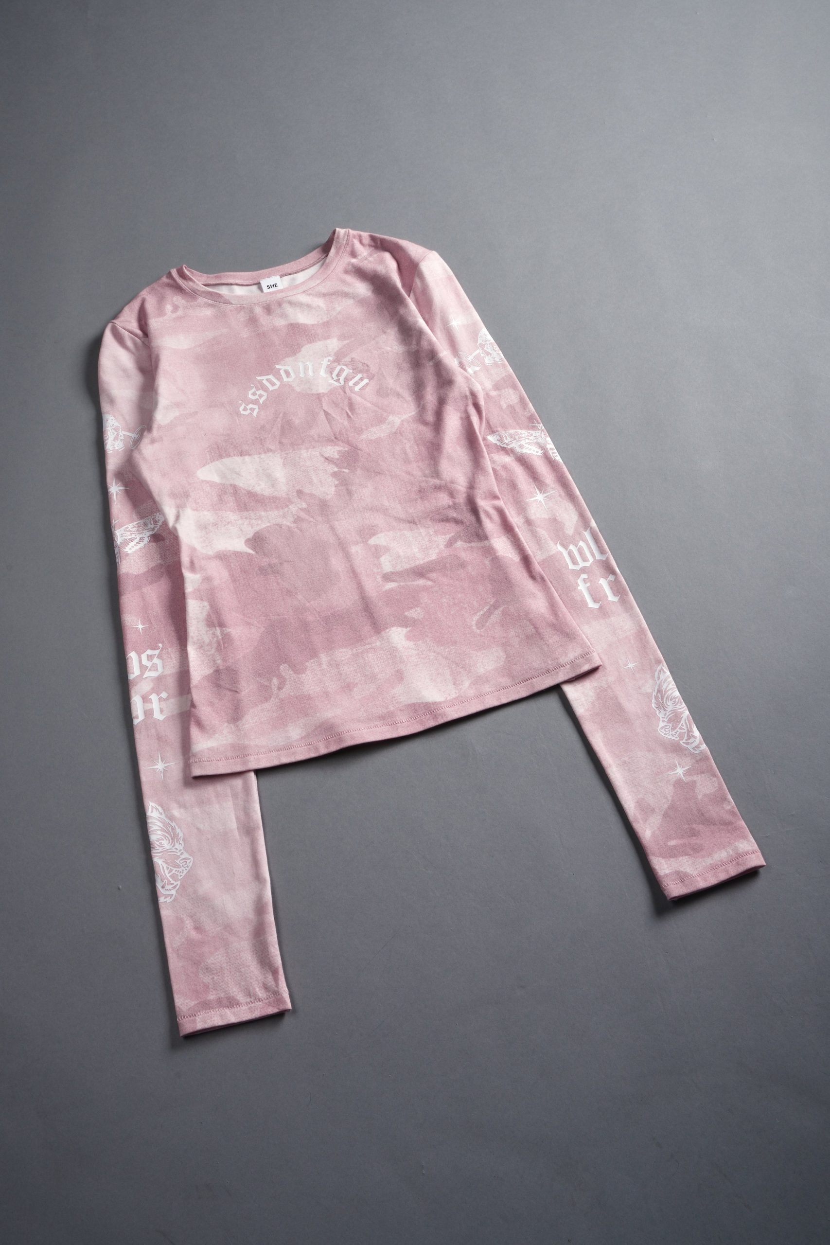 FRVR in the Stars Eden L/S Tee in Blush Vintage Woodland Camo - Image 3