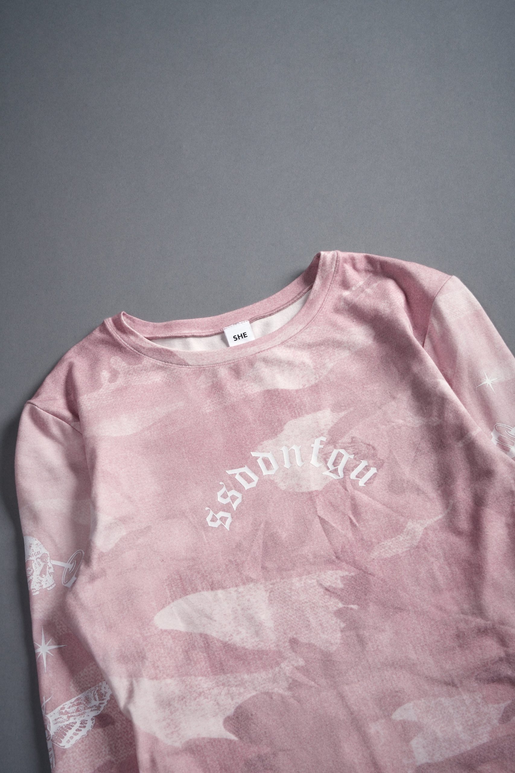 FRVR in the Stars Eden L/S Tee in Blush Vintage Woodland Camo - Image 4