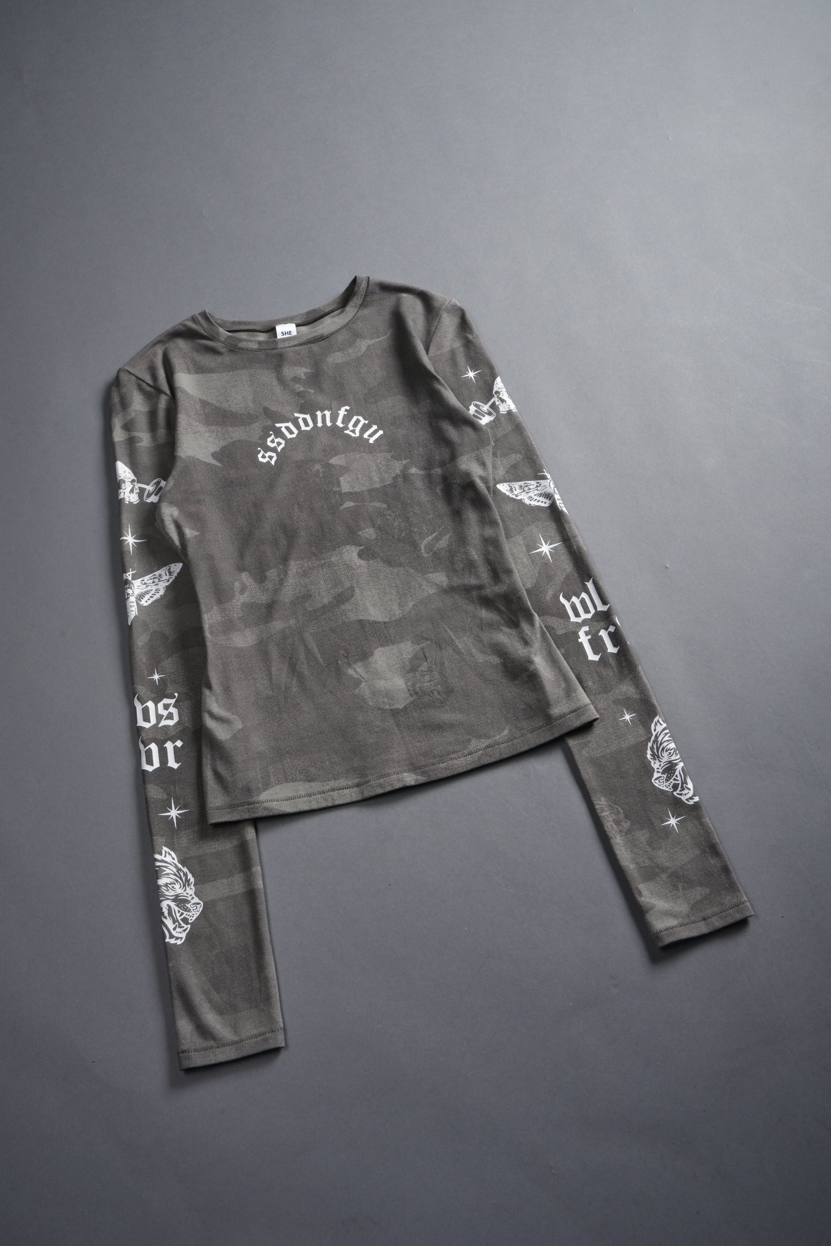 FRVR in the Stars Eden L/S Tee in Lush Vintage Woodland Camo - Image 3